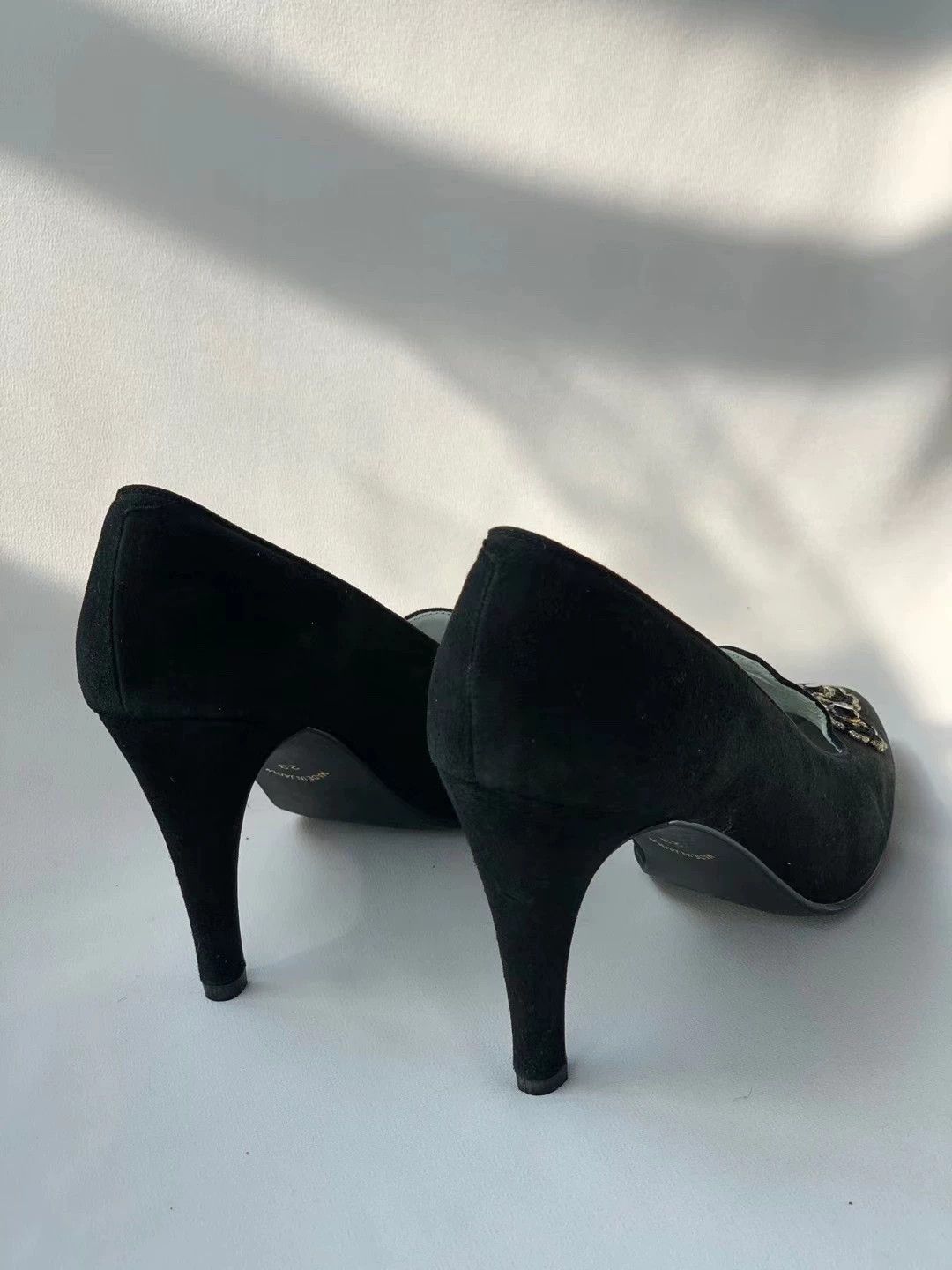 Lanvin Vintage LANVIN Suede Embroidered Heels Size US 5 / IT 35 - 6 Thumbnail