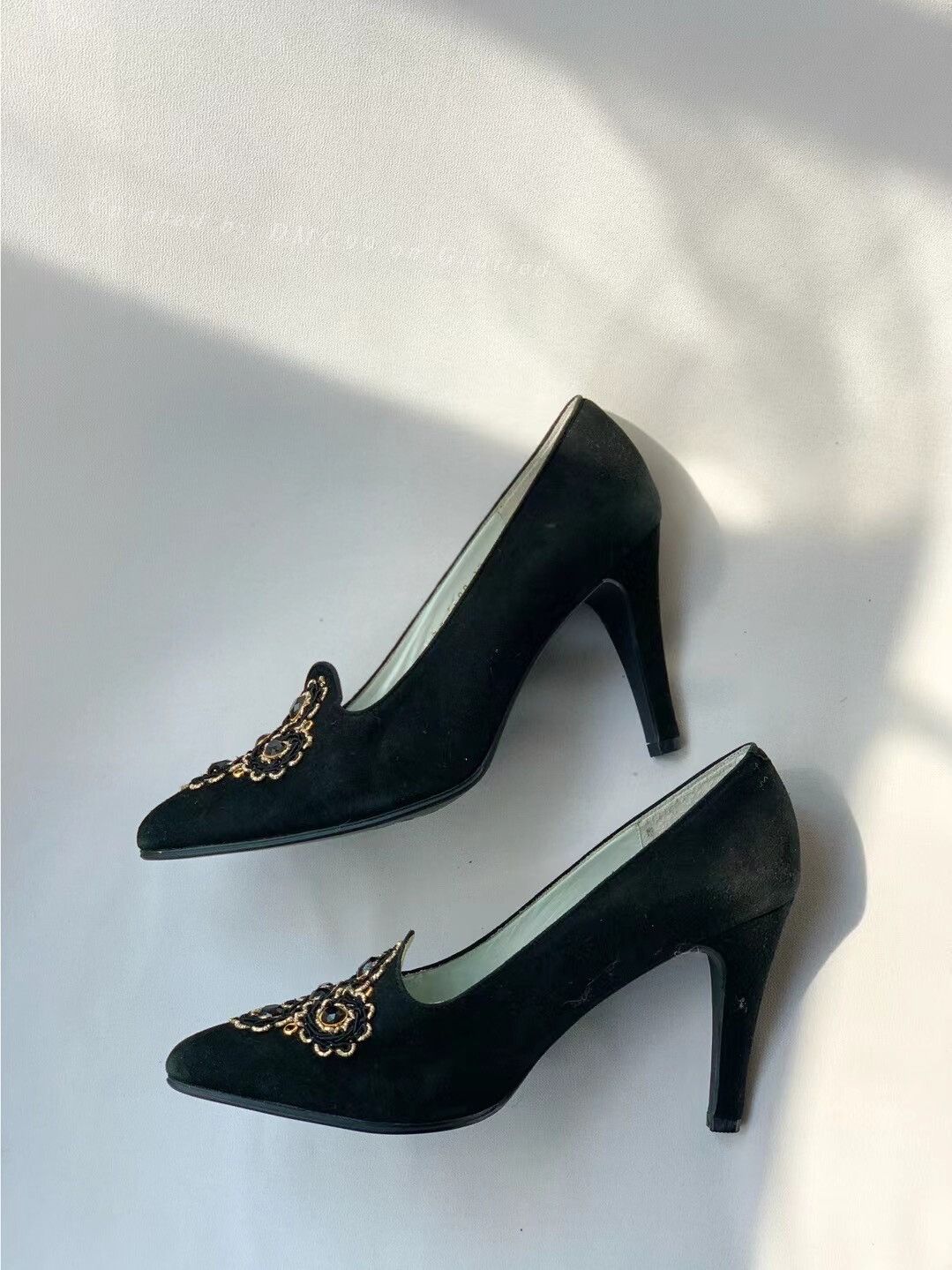 Lanvin Vintage LANVIN Suede Embroidered Heels Size US 5 / IT 35 - 5 Thumbnail