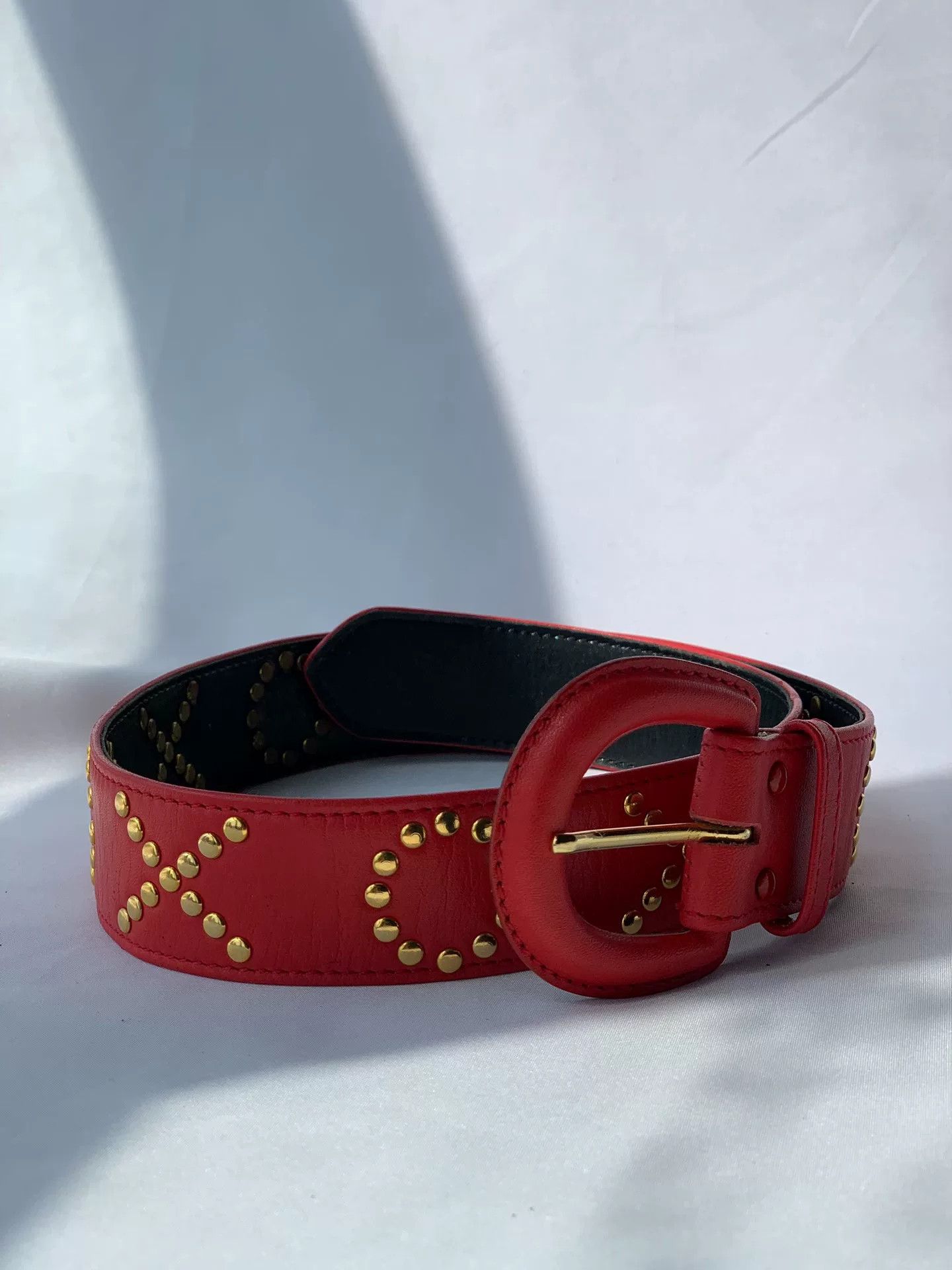 Moschino Vintage Moschino Studded Red Belt Size ONE SIZE - 7 Thumbnail
