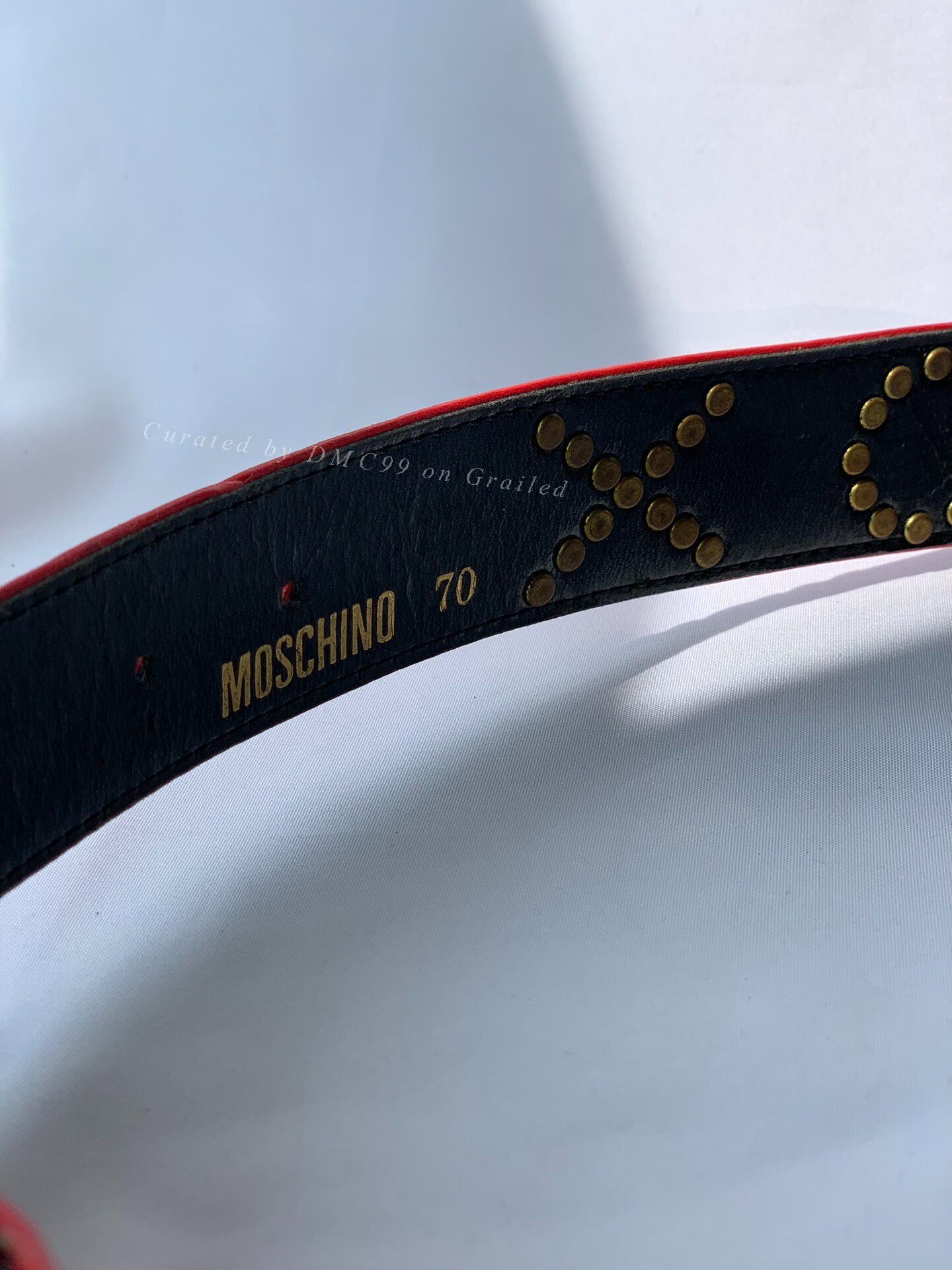 Moschino Vintage Moschino Studded Red Belt Size ONE SIZE - 5 Thumbnail