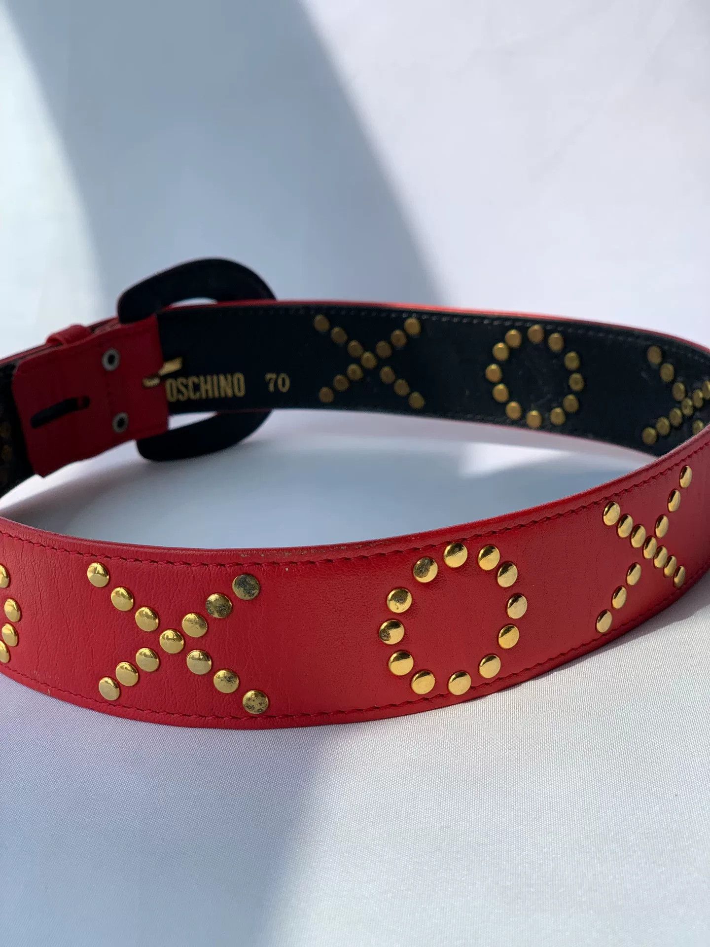 Moschino Vintage Moschino Studded Red Belt Size ONE SIZE - 4 Thumbnail