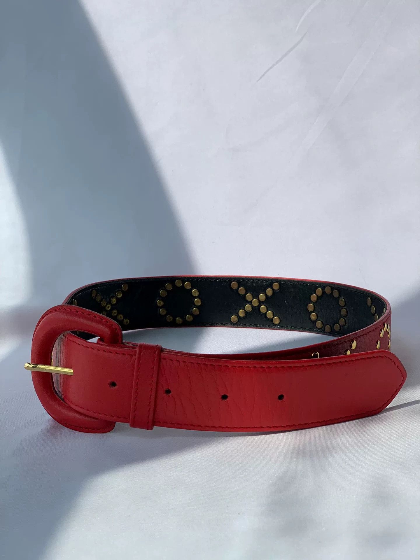 Moschino Vintage Moschino Studded Red Belt Size ONE SIZE - 2 Thumbnail