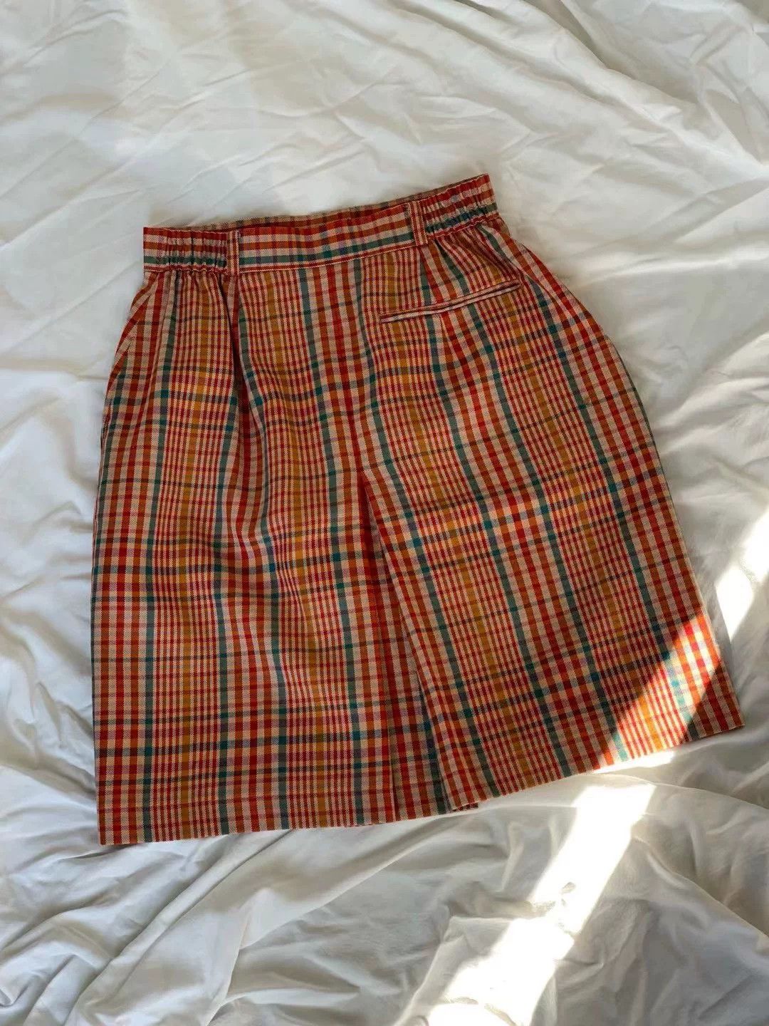 Dior Dior Vintage Wool Plaid Skirt Size 30" / US 8 / IT 44 - 2 Thumbnail