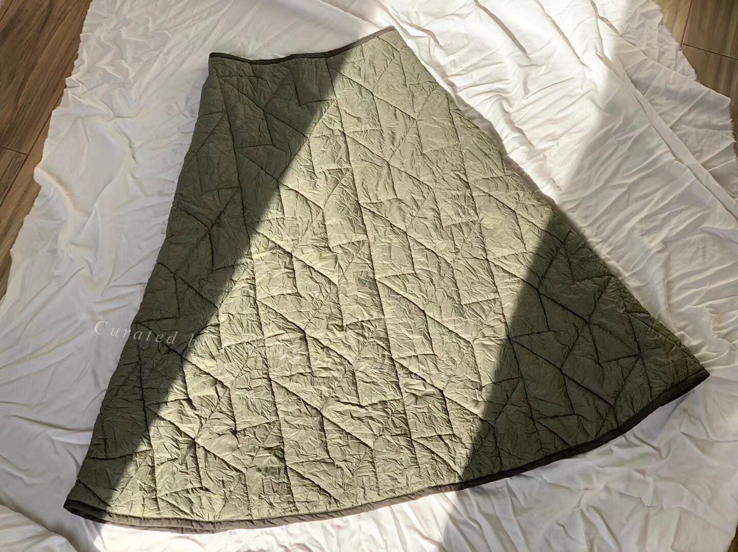 Orcival Japanese Vintage Quilted Skirt Size 35" - 4 Thumbnail