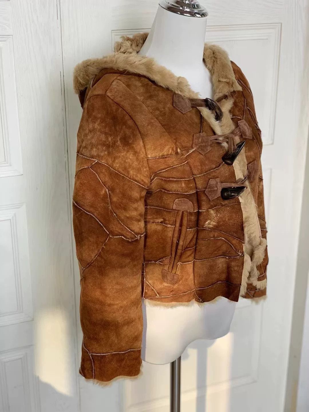 Beams Japan Vintage Ray Beams Shearling Toggle Coat Size XS / US 0-2 / IT 36-38 - 2 Thumbnail