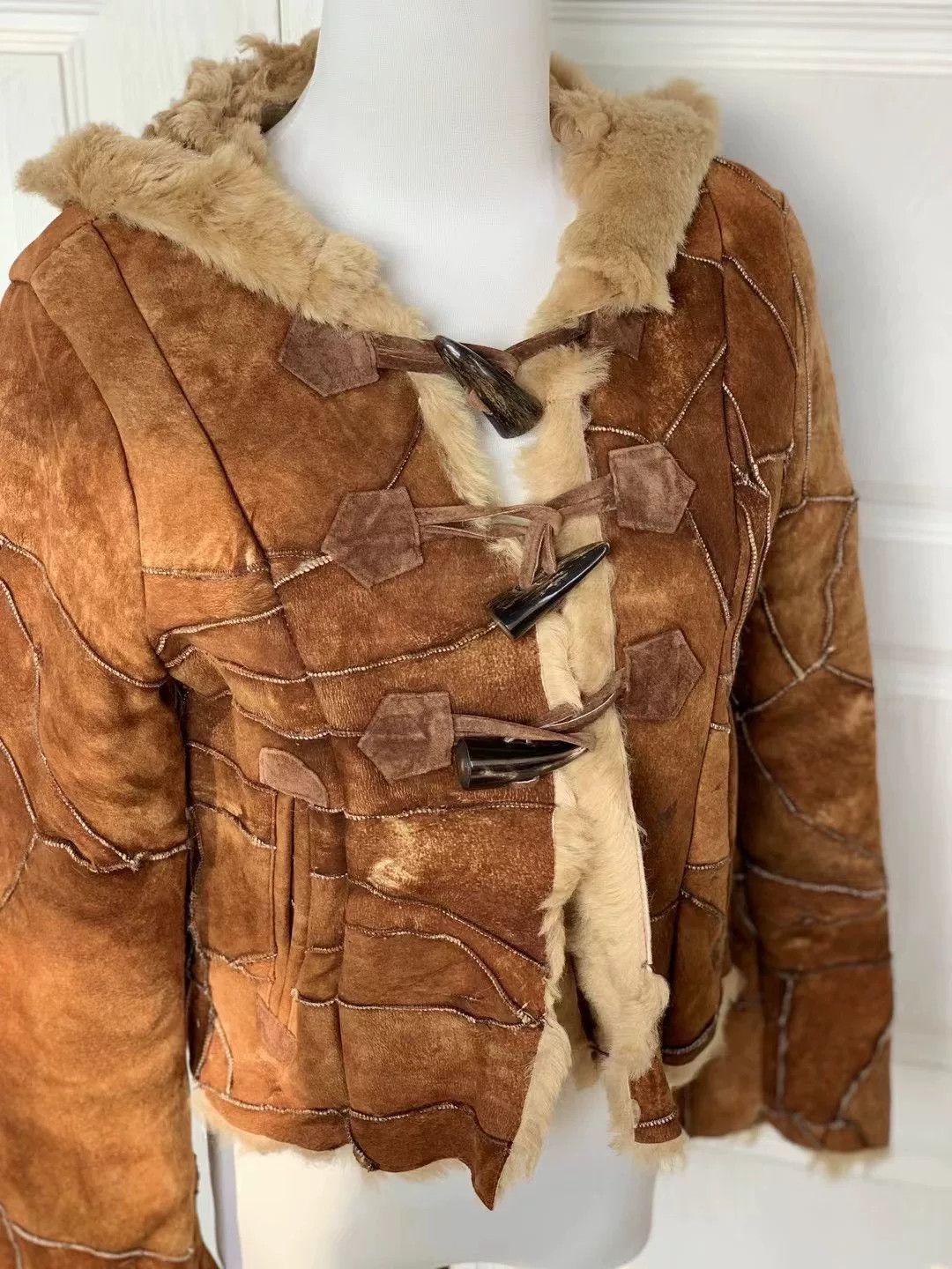 Beams Japan Vintage Ray Beams Shearling Toggle Coat Size XS / US 0-2 / IT 36-38 - 4 Thumbnail