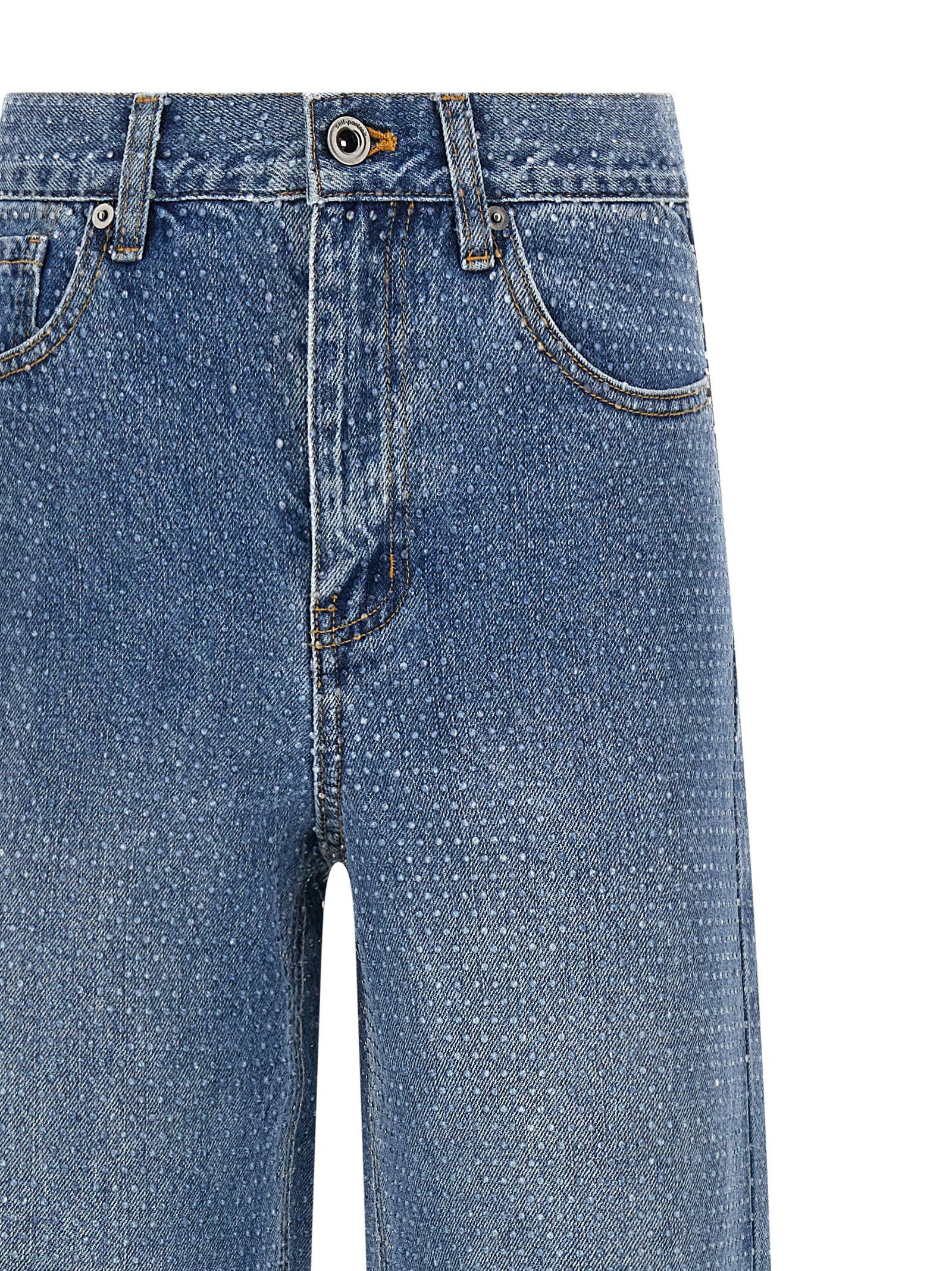 Self-Portrait 'Rhinestone Denim Straight Leg' jeans Size 24" / US 00 / IT 34 - 3 Thumbnail