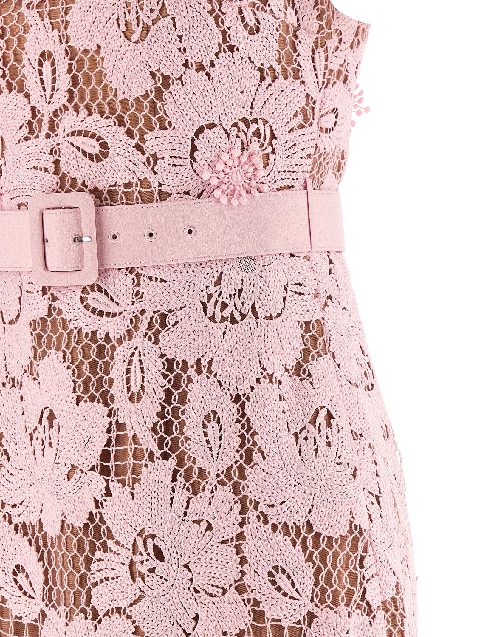 Self-Portrait 'Pink Crochet Lace Midi' dress Size M / US 6-8 / IT 42-44 - 4 Thumbnail