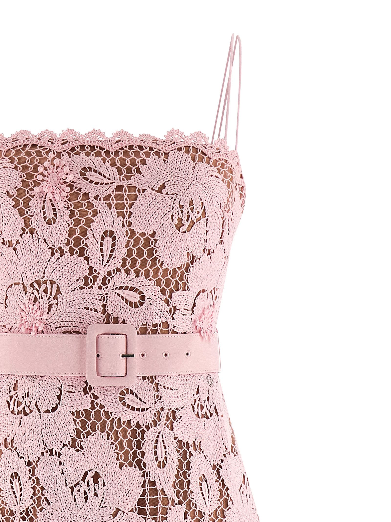 Self-Portrait 'Pink Crochet Lace Midi' dress Size M / US 6-8 / IT 42-44 - 3 Thumbnail