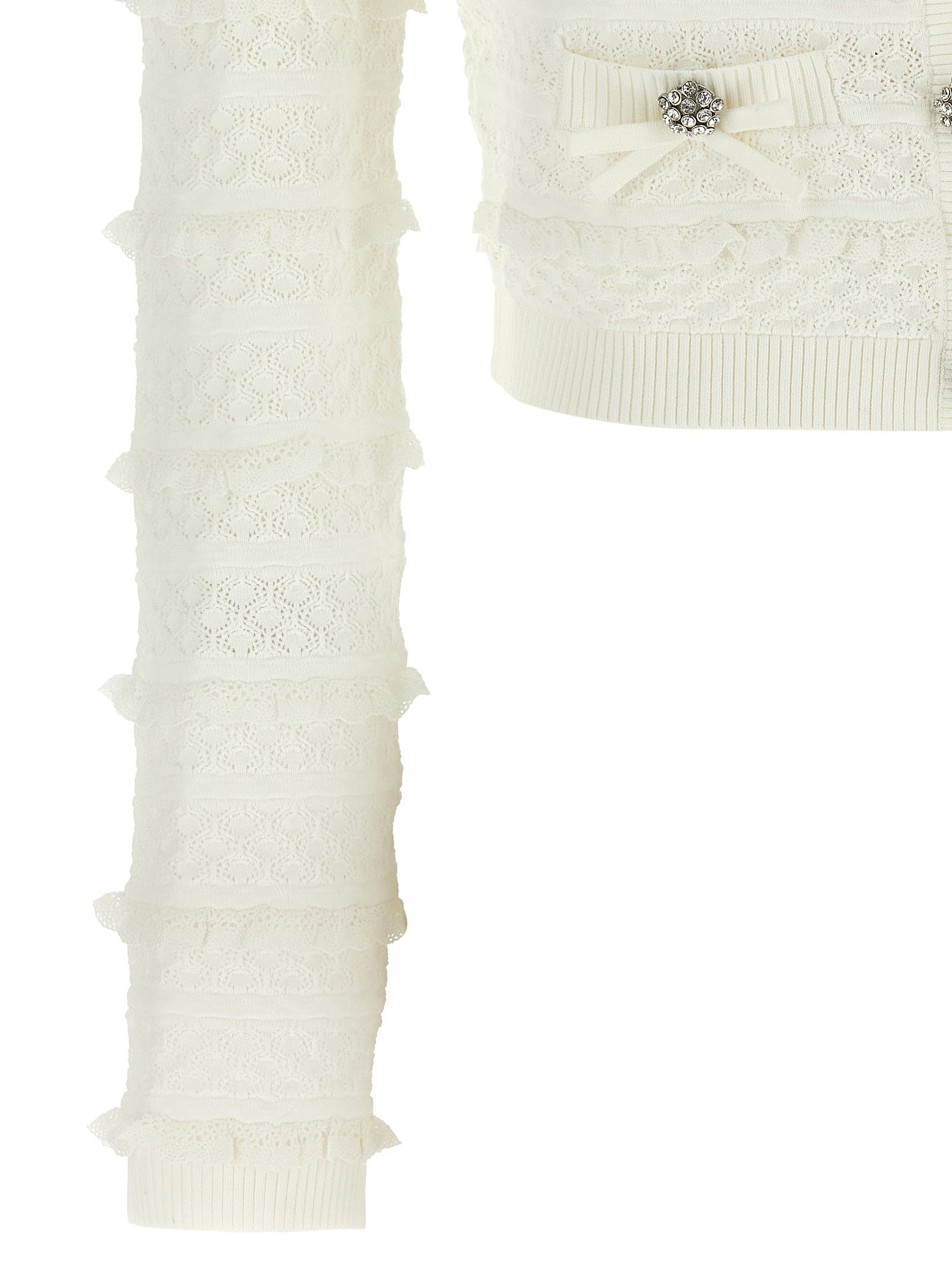 Self-Portrait 'Pointelle Diamante' cardigan Size M / US 6-8 / IT 42-44 - 4 Thumbnail