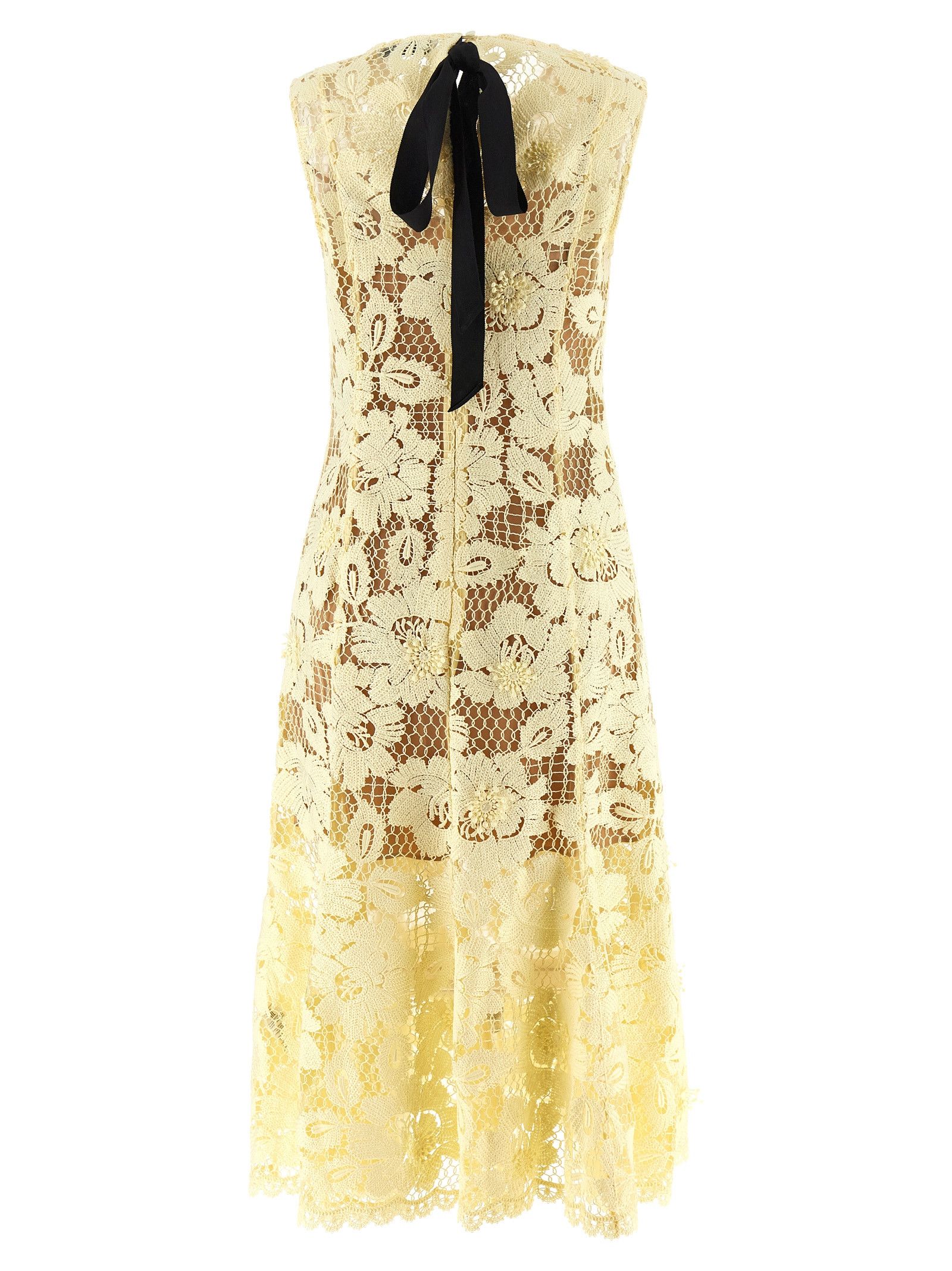 Self-Portrait 'Yellow crochet lace' midi dress Size S / US 4 / IT 40 - 2 Thumbnail