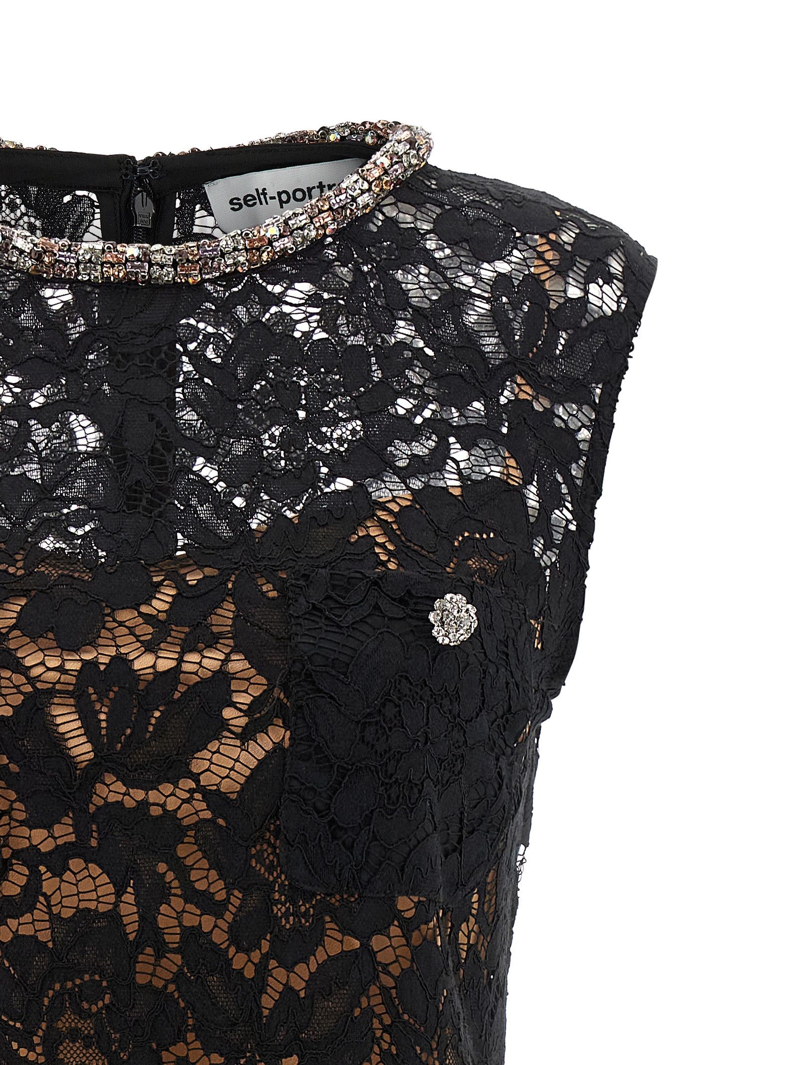 Self-Portrait 'Black lace crystal' dress Size M / US 6-8 / IT 42-44 - 3 Thumbnail