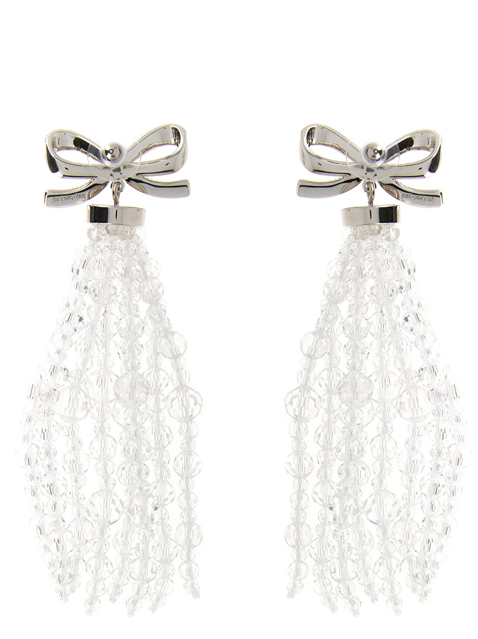 Self-Portrait 'Bow Beaded Waterfall' earrings Size ONE SIZE - 2 Thumbnail