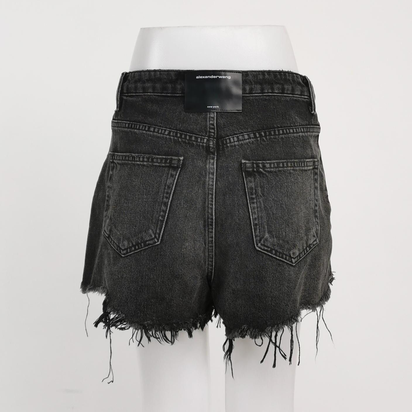 Alexander Wang Alexander Wang Black Denim Shorts Size 28 Size 28" / US 6 / IT 42 - 2 Thumbnail
