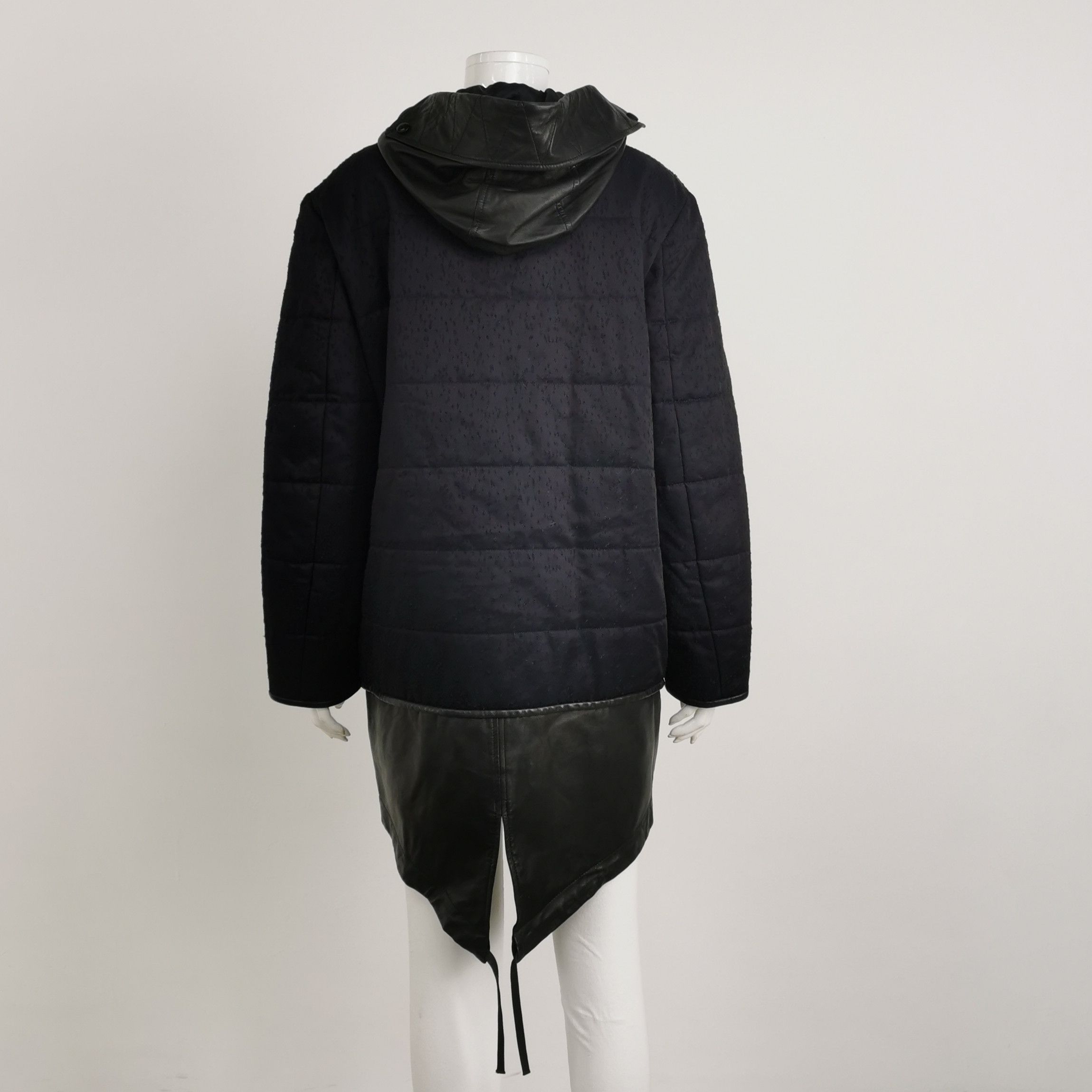 Alexander Wang Alexander Wang Leather Combo Hooded Coat Size 2 Size XS / US 0-2 / IT 36-38 - 2 Thumbnail