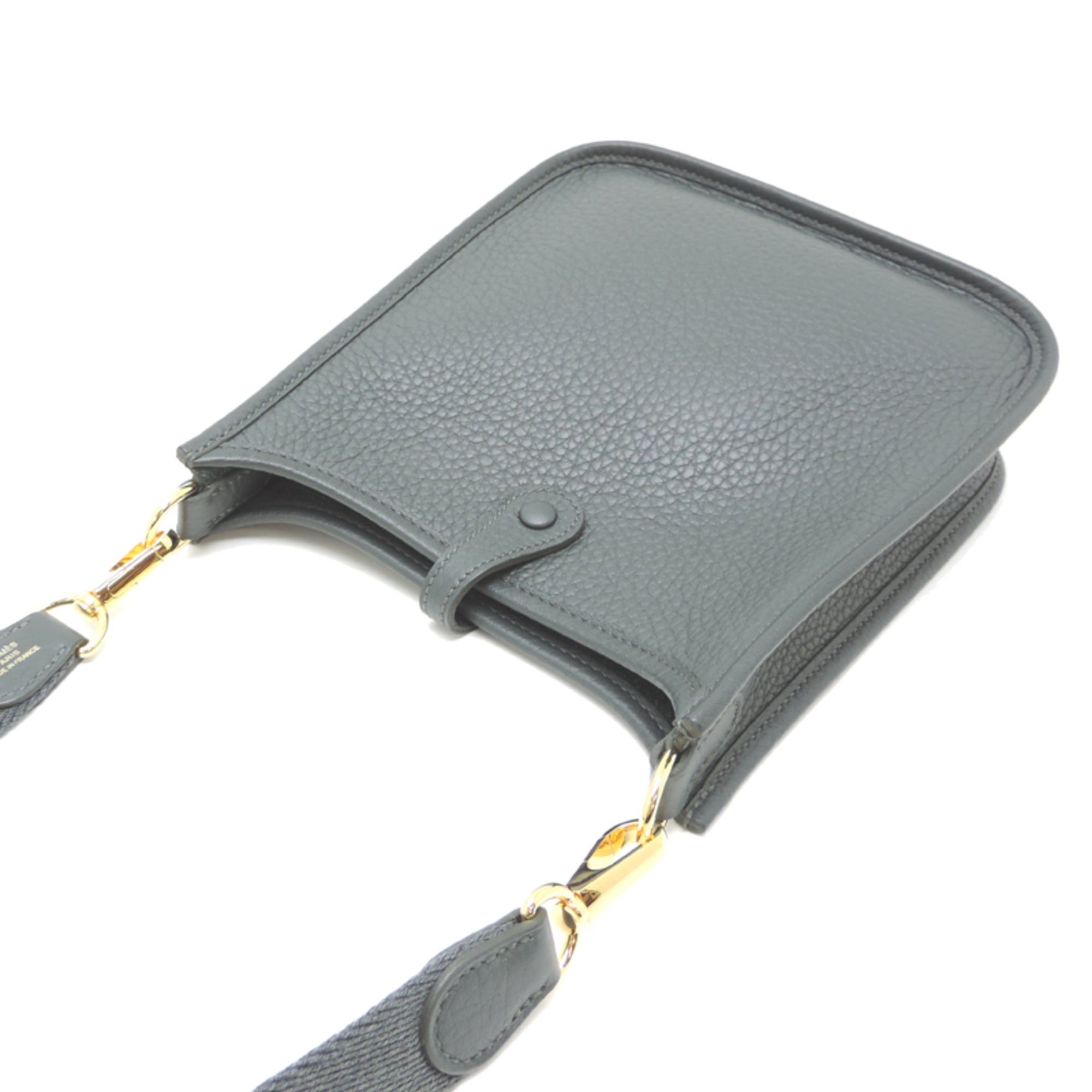 Hermes Hermes Evelyne TPM Amazone K stamp, 2025 model, women's shoulder bag, Taurillon Clemence leather, Vert Mangrove (gray) Size ONE SIZE - 4 Thumbnail