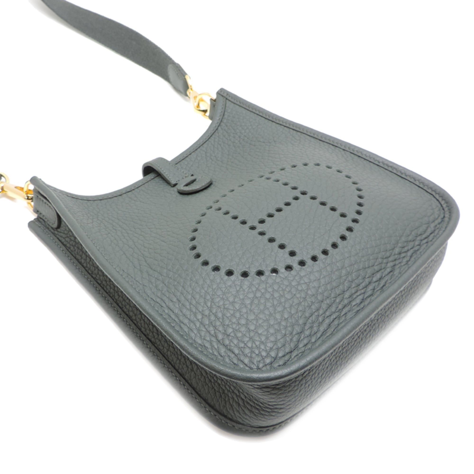 Hermes Hermes Evelyne TPM Amazone K stamp, 2025 model, women's shoulder bag, Taurillon Clemence leather, Vert Mangrove (gray) Size ONE SIZE - 3 Thumbnail