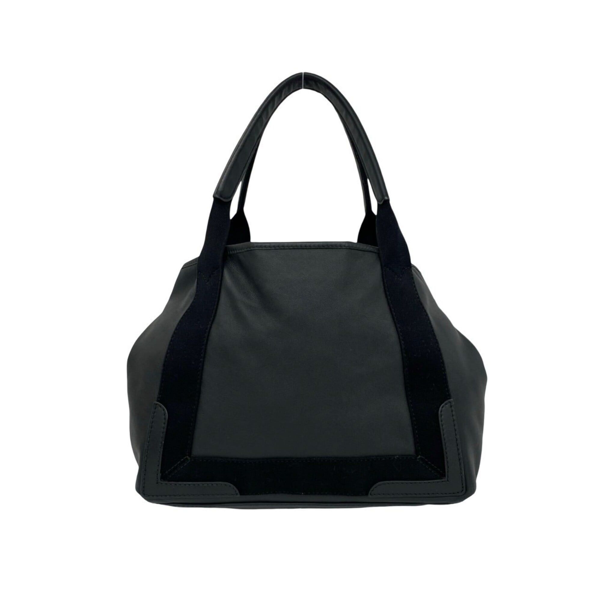 Balenciaga BALENCIAGA Navy Cabas XS Leather Canvas Tote Bag Handbag Semi-Shoulder Black 87602 Size ONE SIZE - 3 Thumbnail