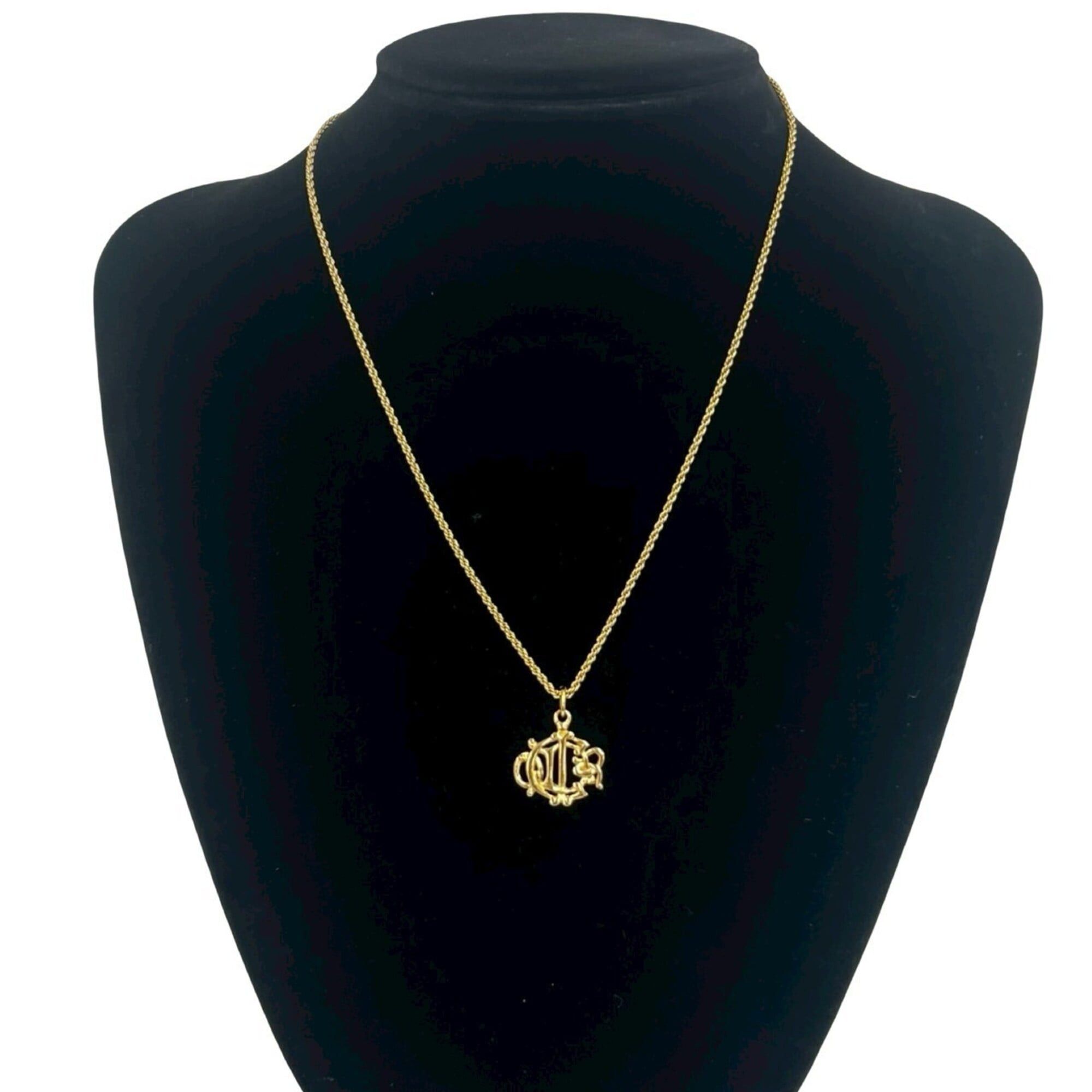 Dior Christian Dior Vintage Logo GP Necklace Pendant Accessory Gold 81645 Size ONE SIZE - 2 Thumbnail