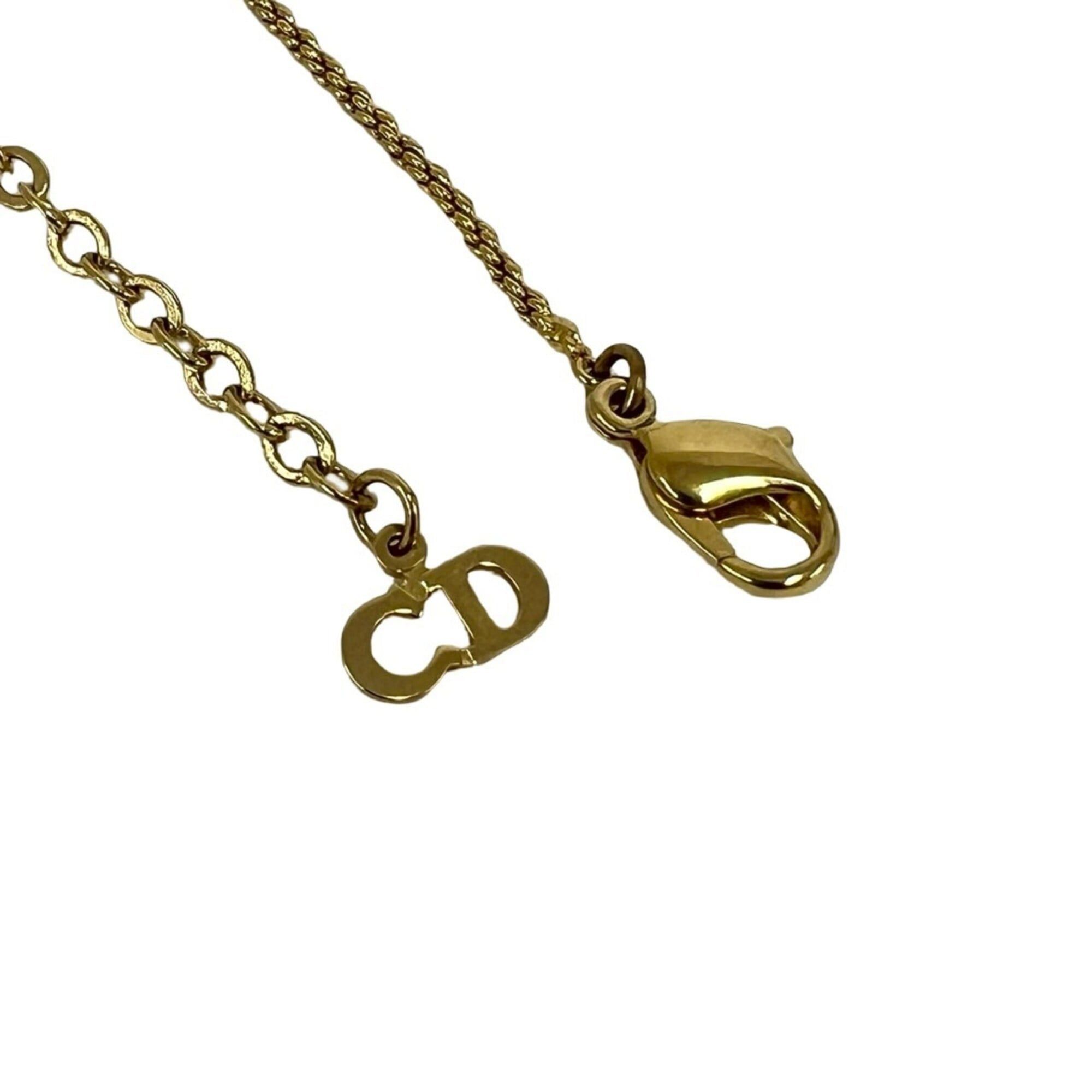 Dior Christian Dior Vintage Logo GP Necklace Pendant Accessory Gold 81645 Size ONE SIZE - 4 Thumbnail