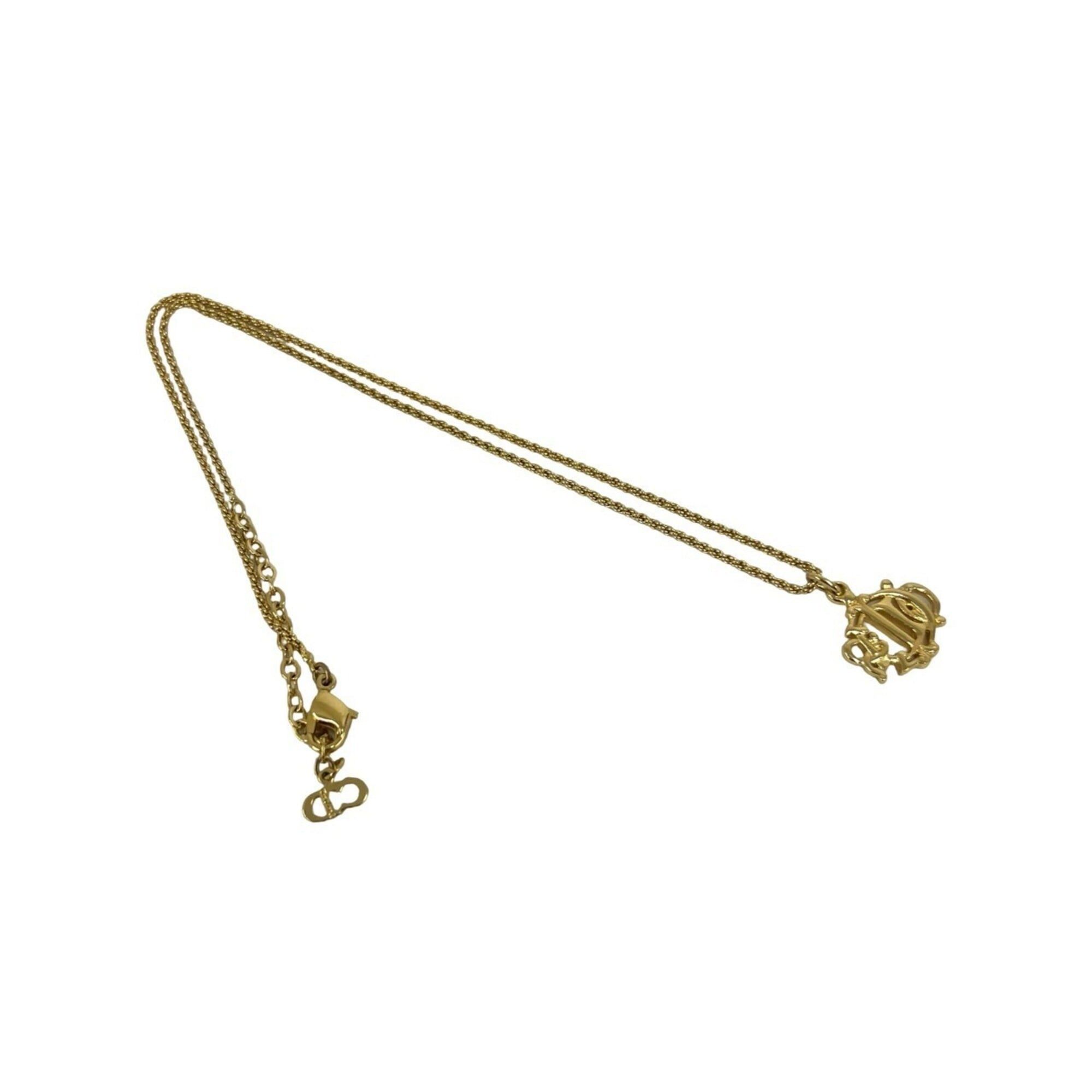 Dior Christian Dior Vintage Logo GP Necklace Pendant Accessory Gold 81645 Size ONE SIZE - 5 Thumbnail