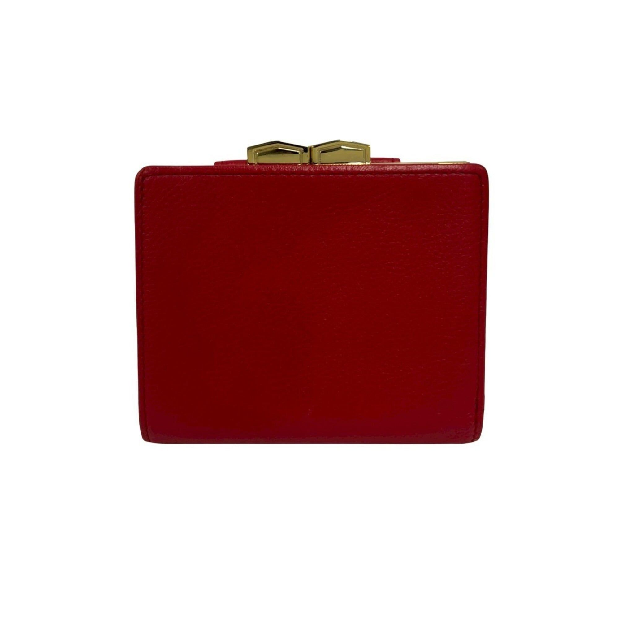 Yves Saint Laurent YVES SAINT LAURENT Vintage YSL Logo Leather Bi-fold Wallet with Clasp Closure, Red, 281-3 Size ONE SIZE - 2 Thumbnail