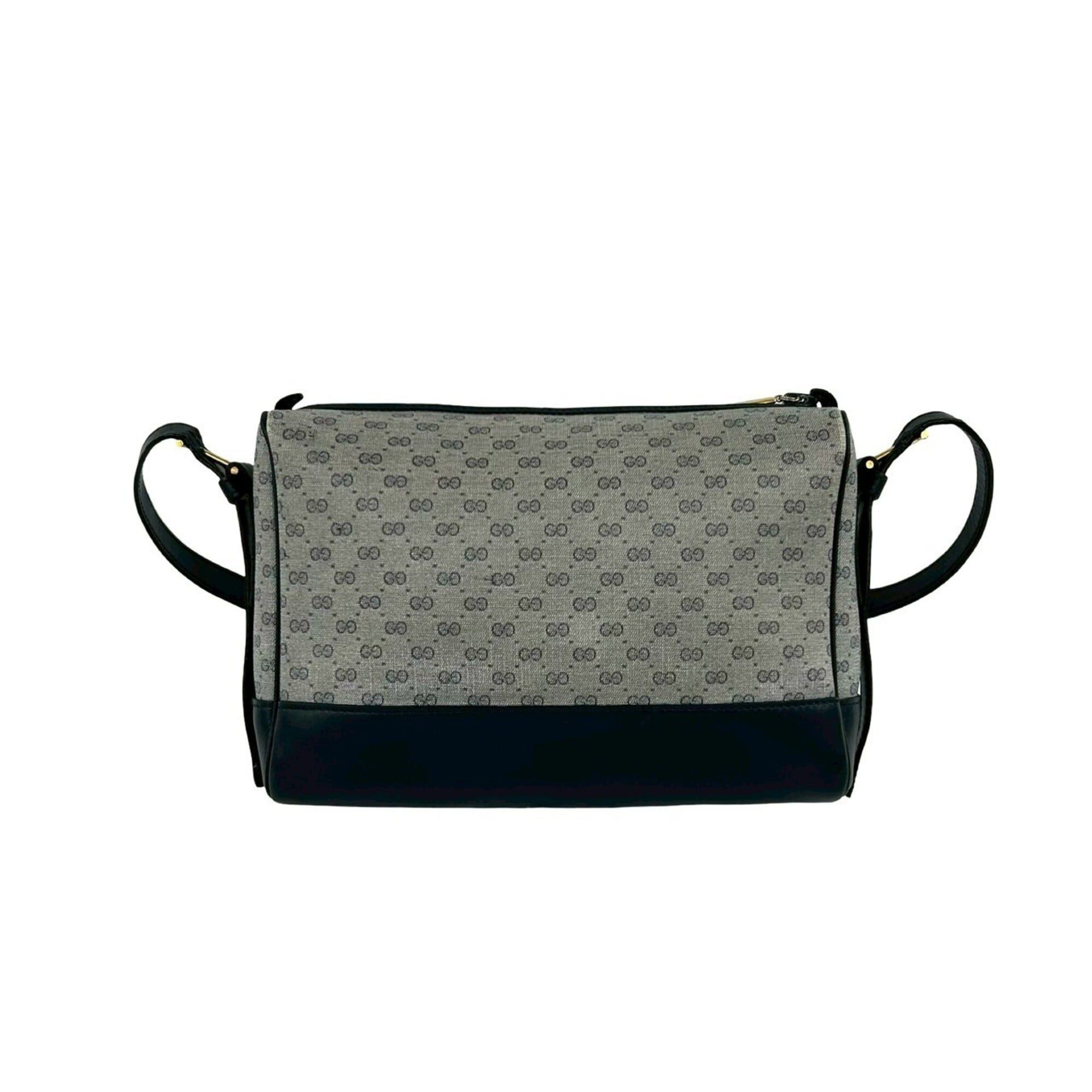 Gucci GUCCI Vintage Old Gucci Micro GG Logo Hardware Leather Shoulder Bag Pouch Navy 19276 Size ONE SIZE - 3 Thumbnail