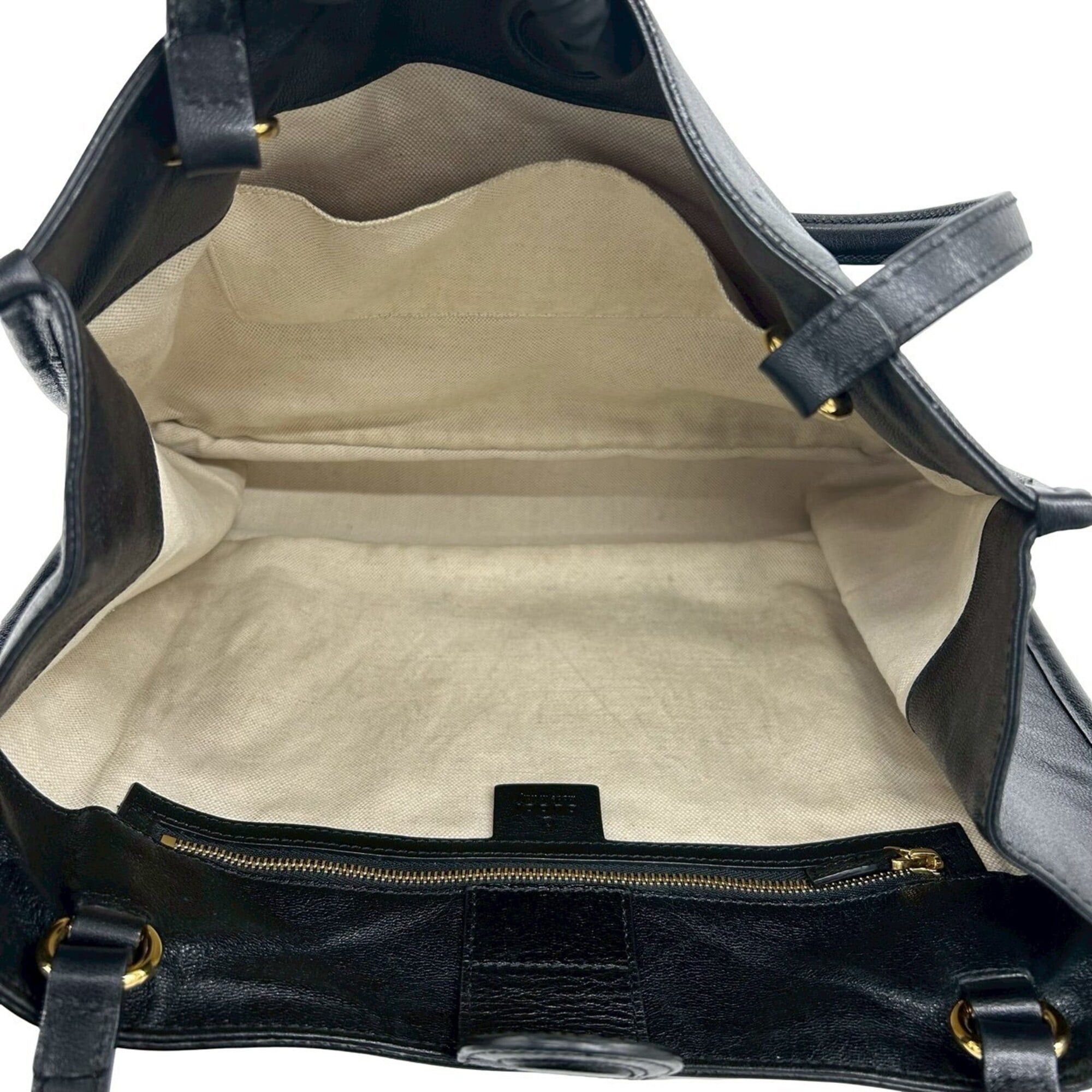Gucci GUCCI Horsebit 1955 Hardware Leather Tote Bag Handbag Business Boston Black 73042 Size ONE SIZE - 9 Thumbnail