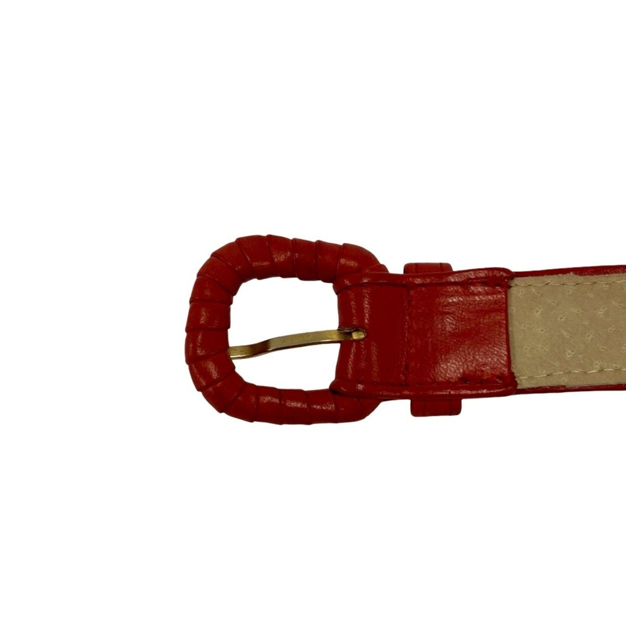 Bottega Veneta BOTTEGA VENETA Intrecciato Leather Belt for Women, Red, 21771 Size ONE SIZE - 4 Thumbnail