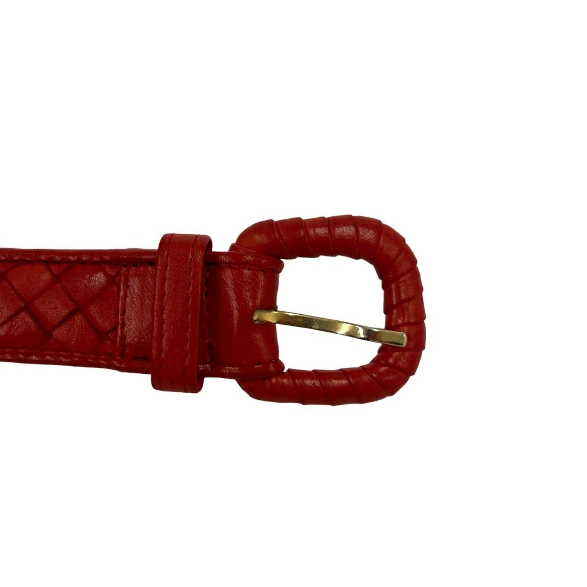 Bottega Veneta BOTTEGA VENETA Intrecciato Leather Belt for Women, Red, 21771 Size ONE SIZE - 3 Thumbnail