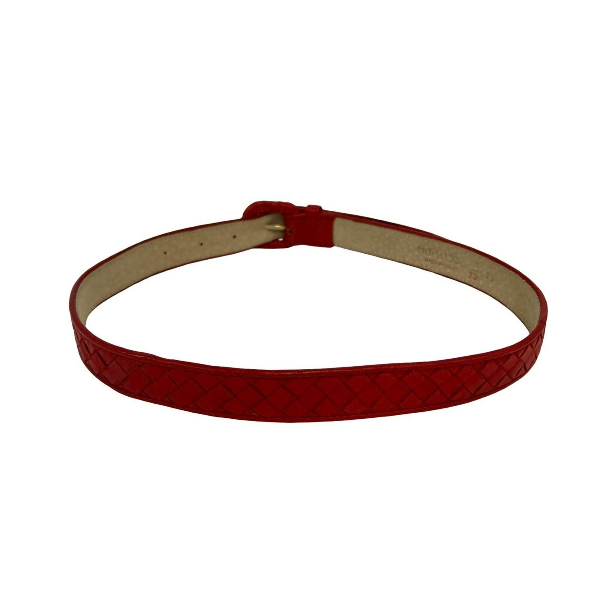 Bottega Veneta BOTTEGA VENETA Intrecciato Leather Belt for Women, Red, 21771 Size ONE SIZE - 5 Thumbnail