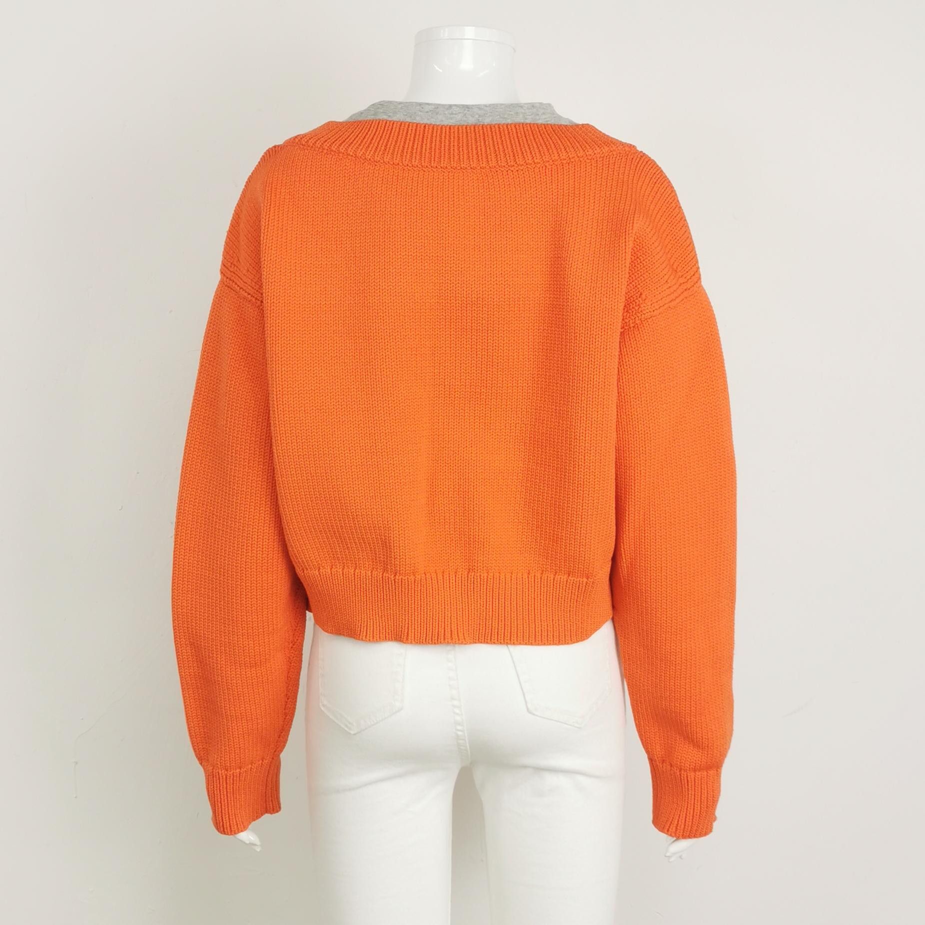 Alexander Wang Alexander Wang Orange V-Neck Sweater Size XS Size XS / US 0-2 / IT 36-38 - 2 Thumbnail