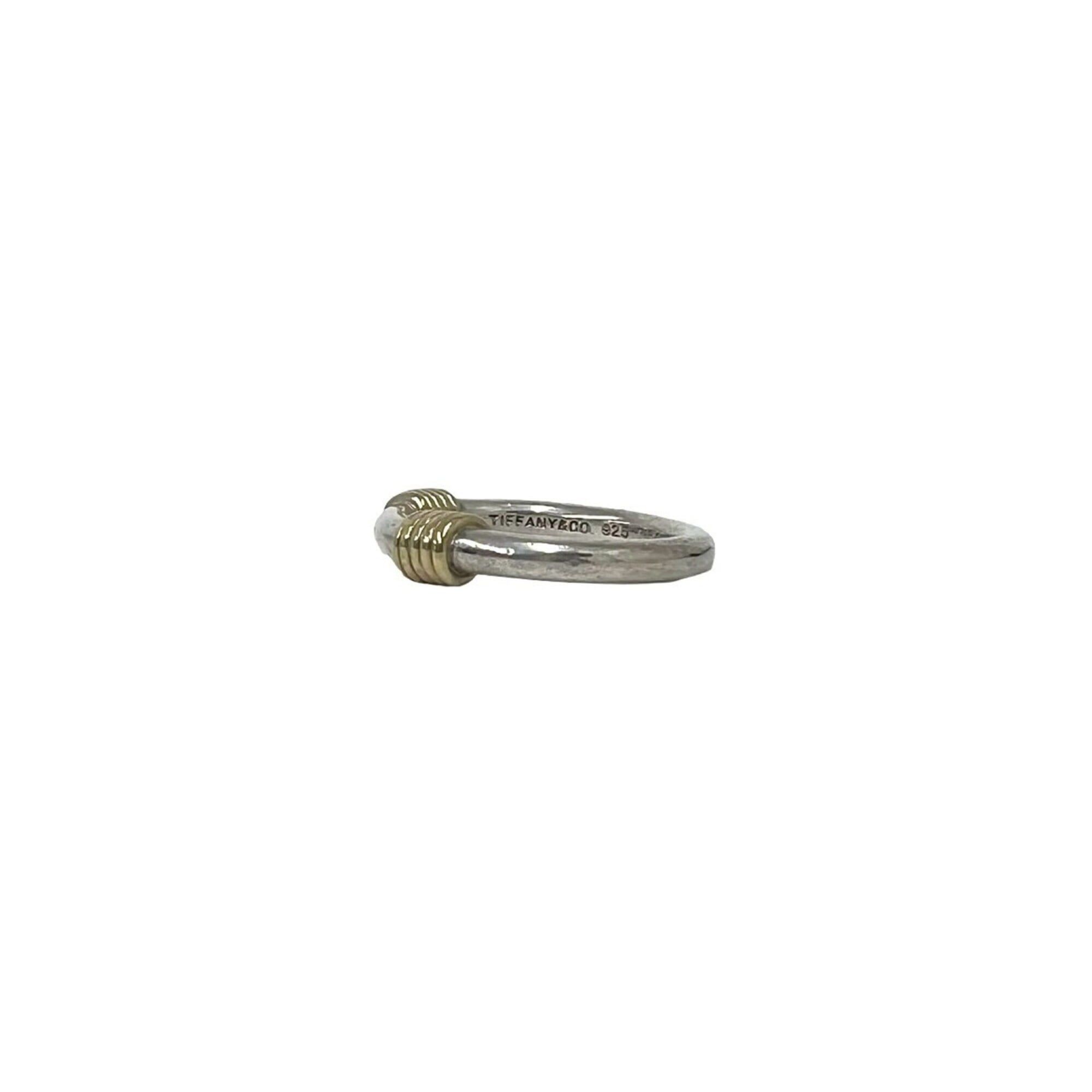 Tiffany & Co. TIFFANY&Co. Tiffany Band With 2-Wire Ring, Sterling Silver 925, 18K Yellow Gold, Silver, 20608 Size ONE SIZE - 4 Thumbnail