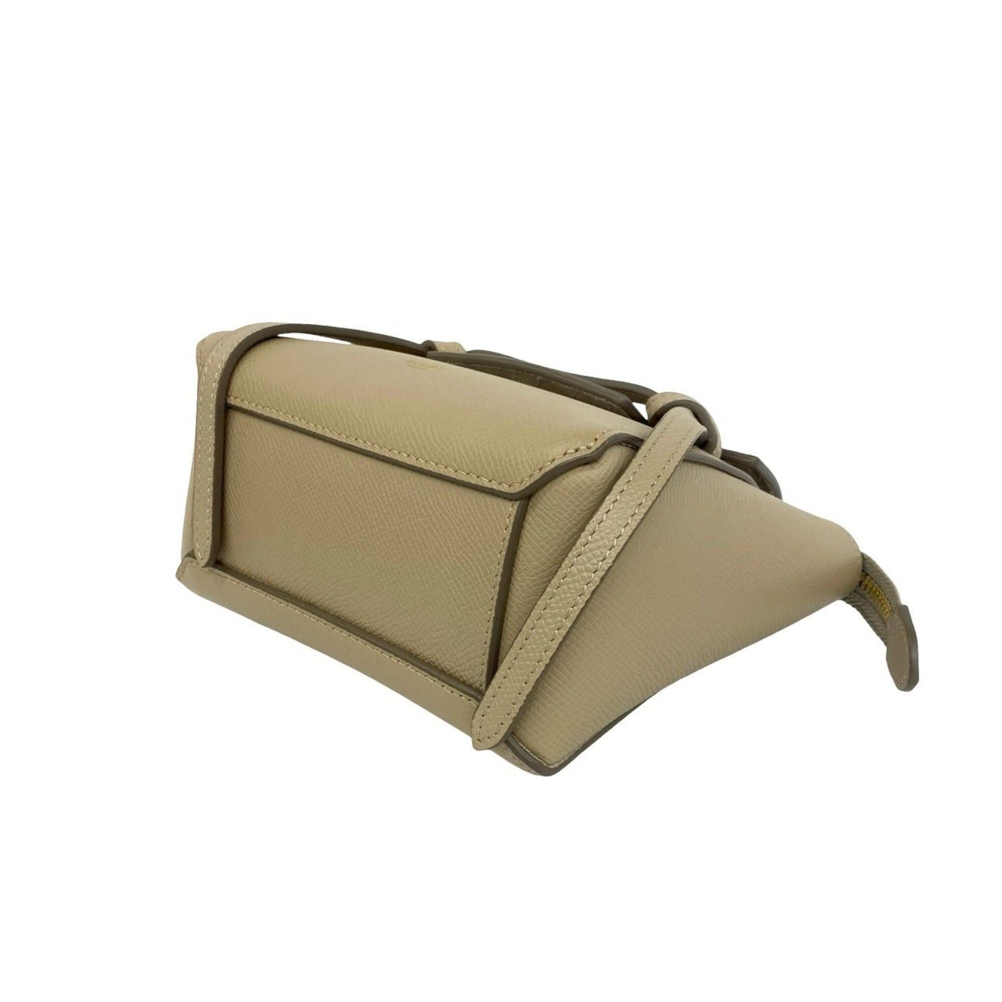 Celine CELINE Belt Bag, Pico Leather, Genuine 2-way Mini Handbag/Shoulder Bag/Pouch, Beige, 45363 Size ONE SIZE - 8 Thumbnail