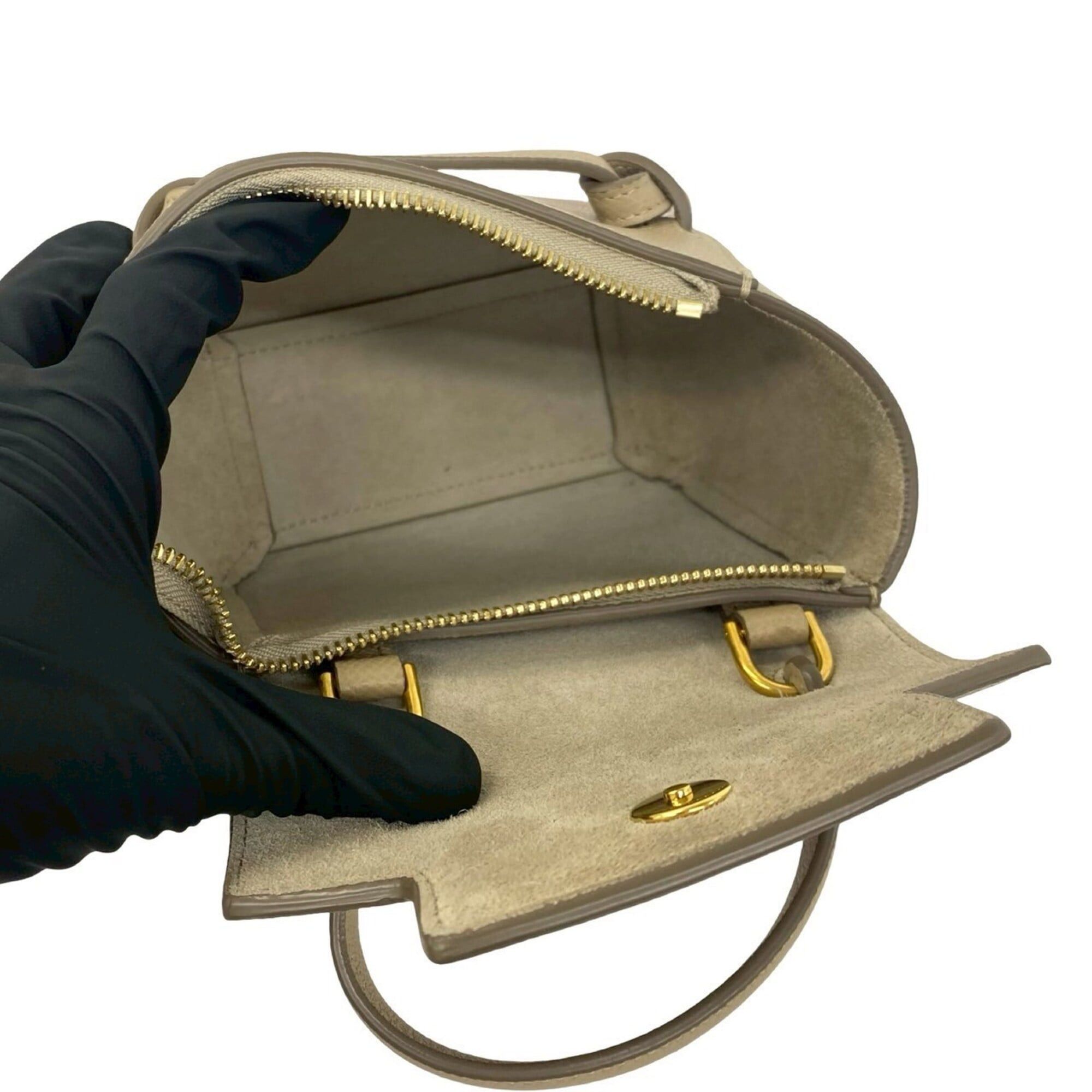 Celine CELINE Belt Bag, Pico Leather, Genuine 2-way Mini Handbag/Shoulder Bag/Pouch, Beige, 45363 Size ONE SIZE - 9 Thumbnail