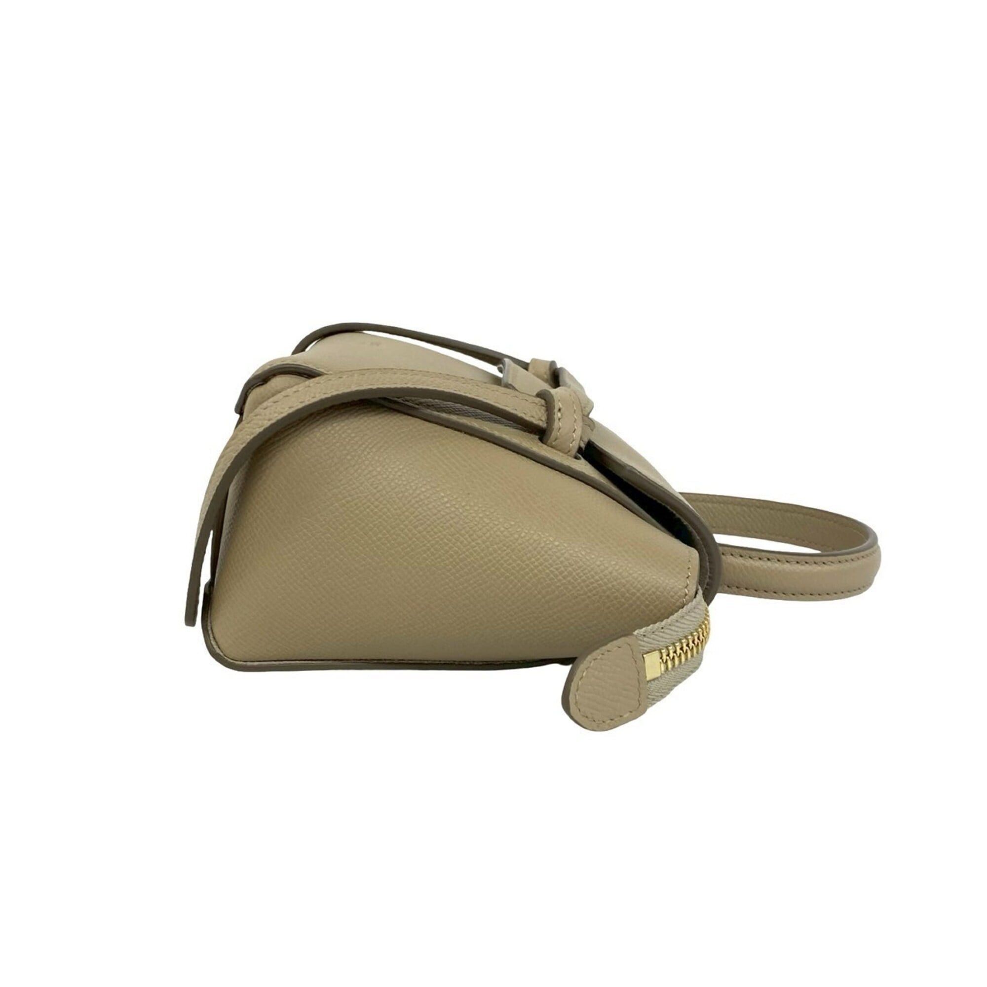 Celine CELINE Belt Bag, Pico Leather, Genuine 2-way Mini Handbag/Shoulder Bag/Pouch, Beige, 45363 Size ONE SIZE - 6 Thumbnail