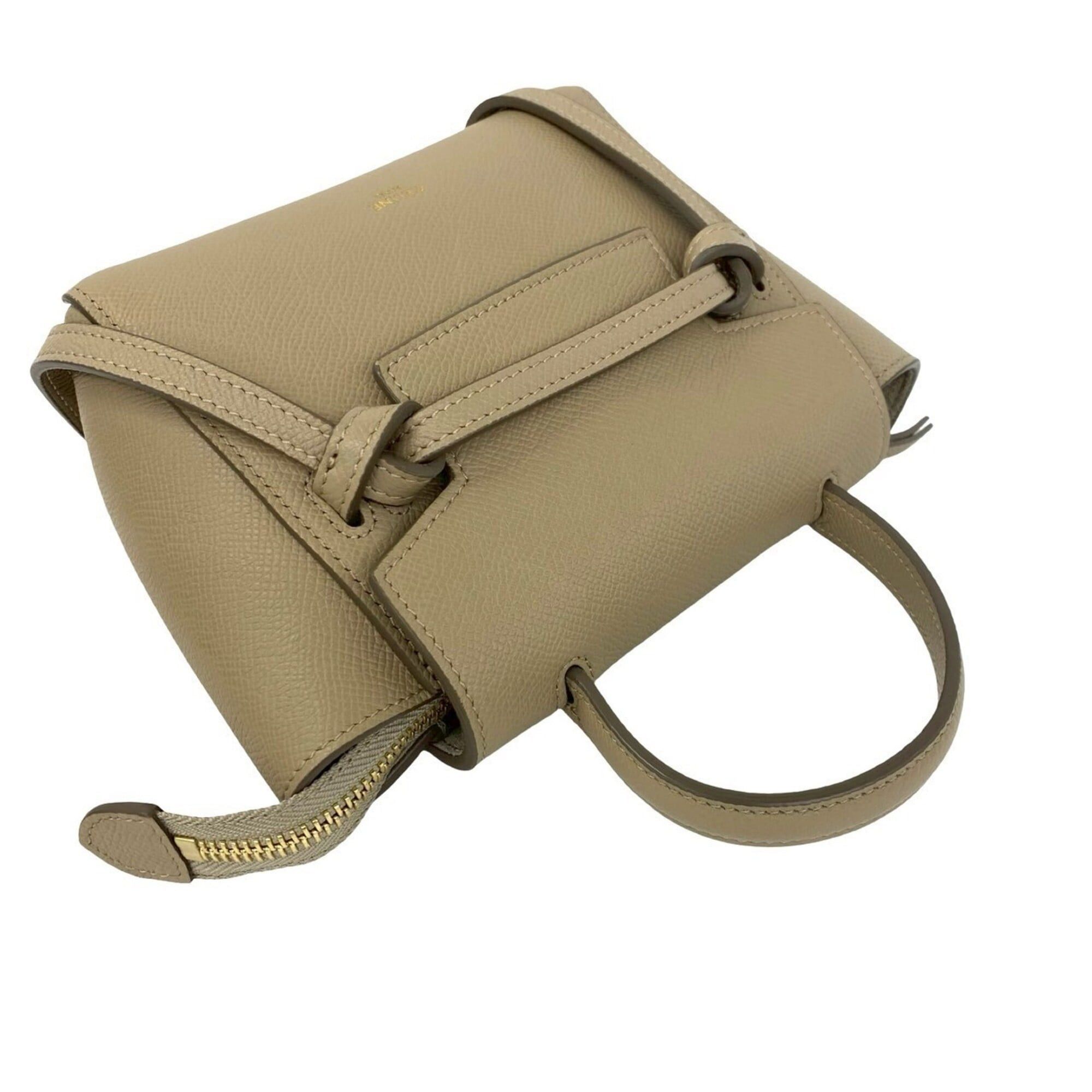 Celine CELINE Belt Bag, Pico Leather, Genuine 2-way Mini Handbag/Shoulder Bag/Pouch, Beige, 45363 Size ONE SIZE - 4 Thumbnail