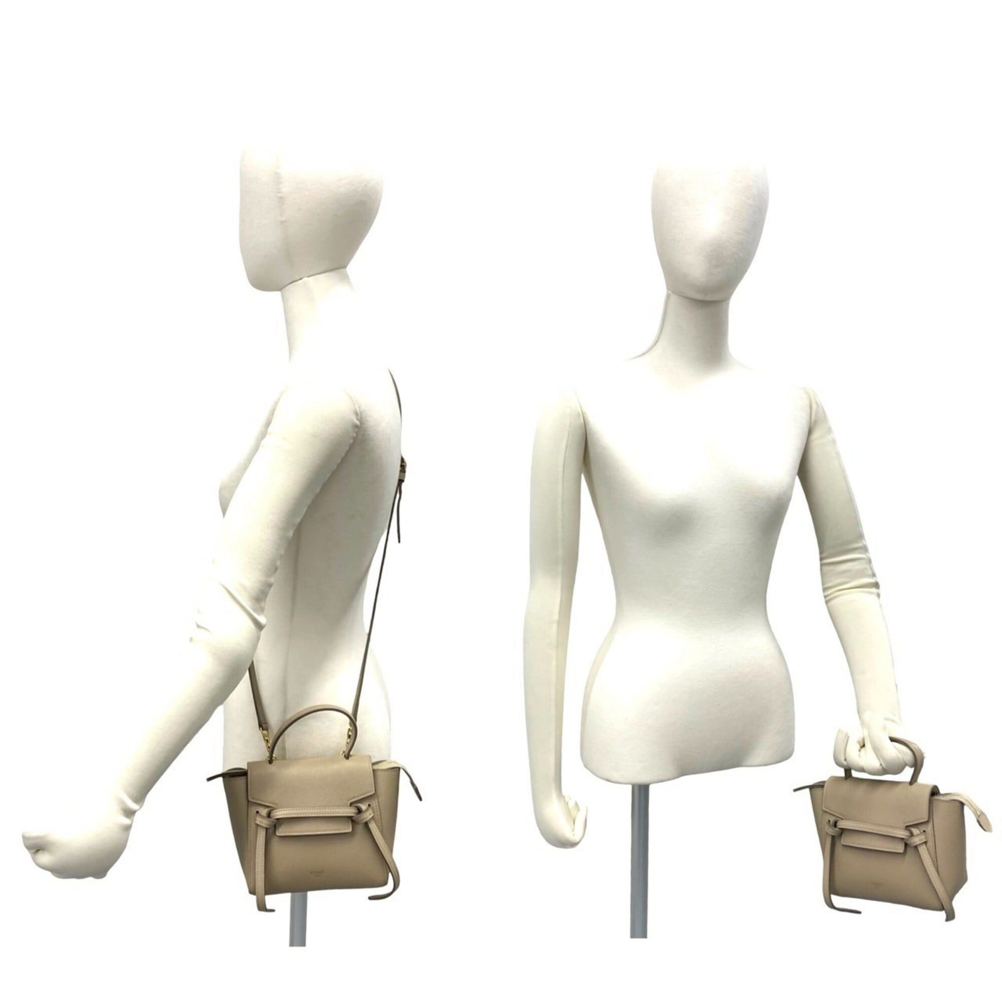 Celine CELINE Belt Bag, Pico Leather, Genuine 2-way Mini Handbag/Shoulder Bag/Pouch, Beige, 45363 Size ONE SIZE - 2 Thumbnail