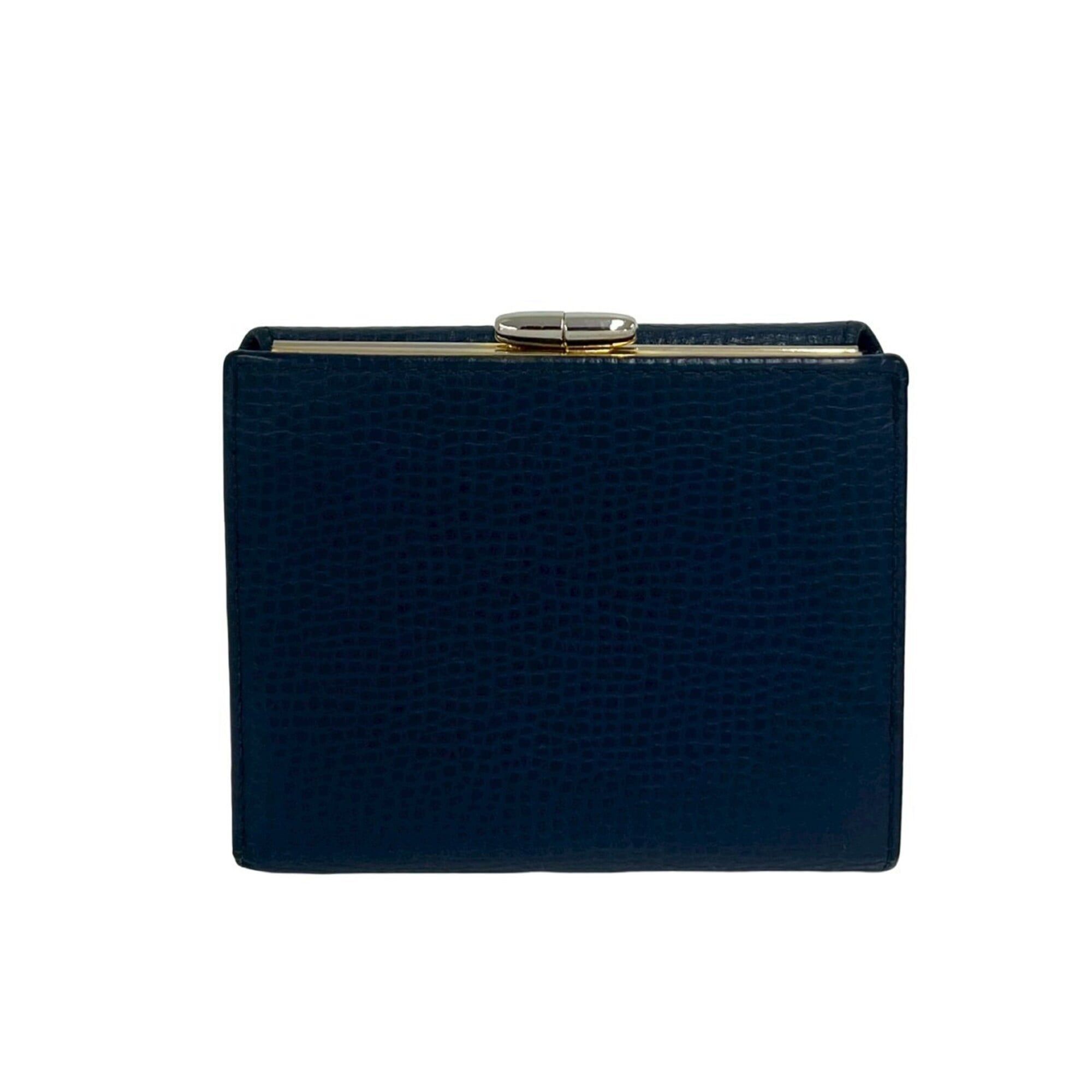Dior Christian Dior Vintage CD Logo Leather Bi-fold Wallet (Navy) 34424 Size ONE SIZE - 2 Thumbnail