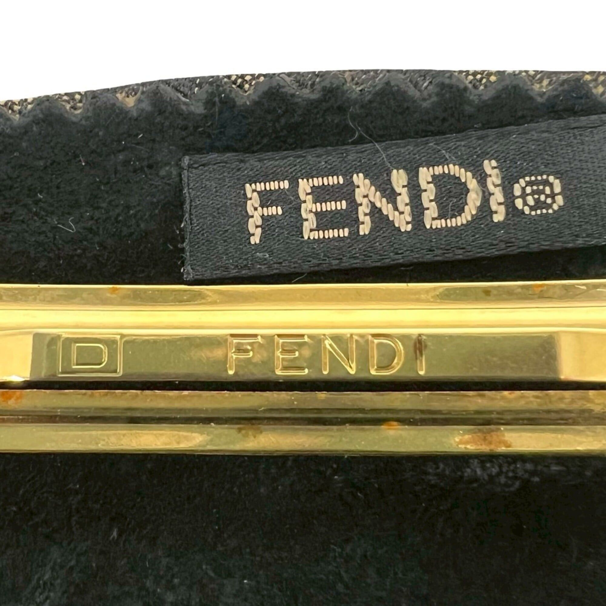 Fendi FENDI Zucca FF pattern canvas barrette pin hair accessory (khaki/black) 20773 Size ONE SIZE - 2 Thumbnail