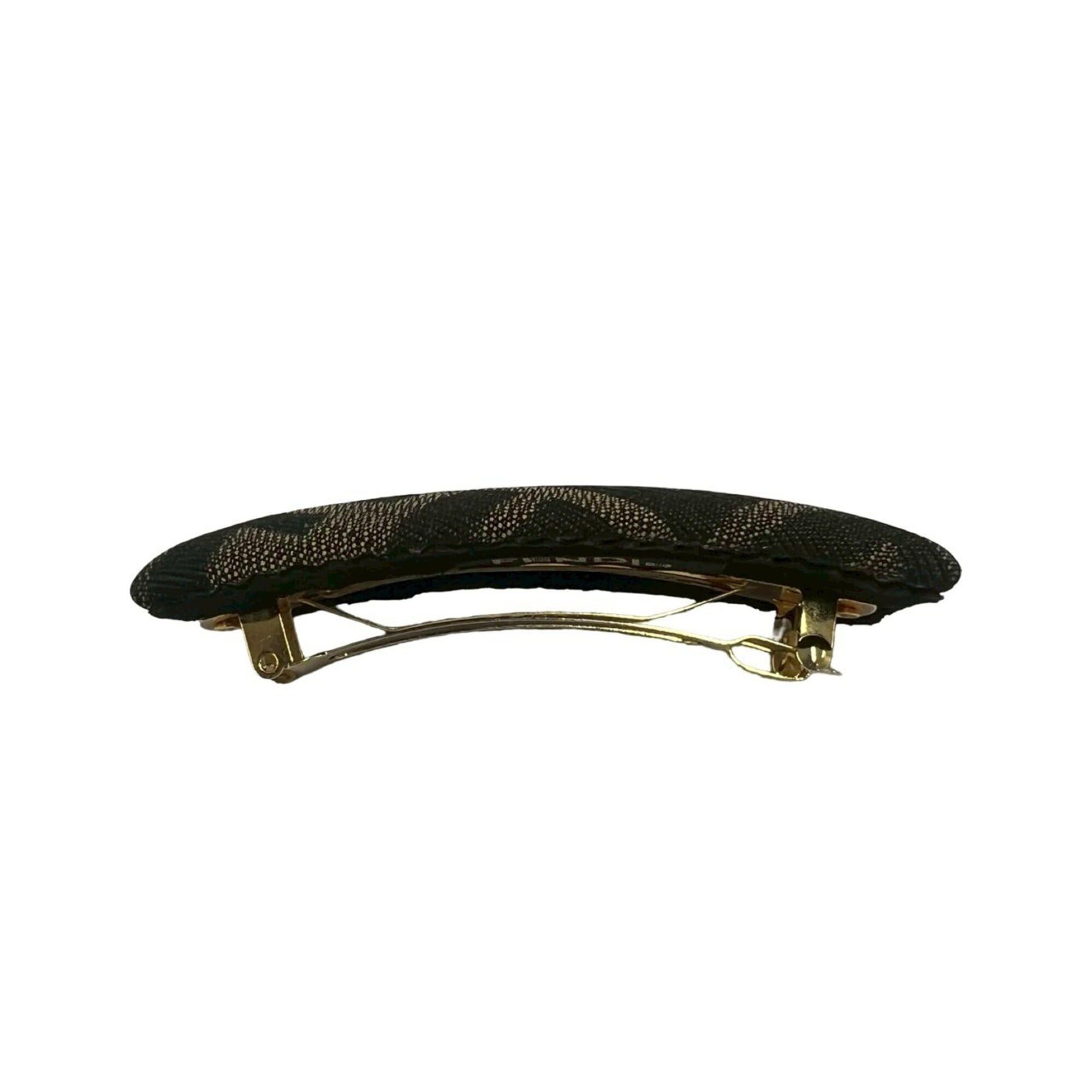 Fendi FENDI Zucca FF pattern canvas barrette pin hair accessory (khaki/black) 20773 Size ONE SIZE - 3 Thumbnail