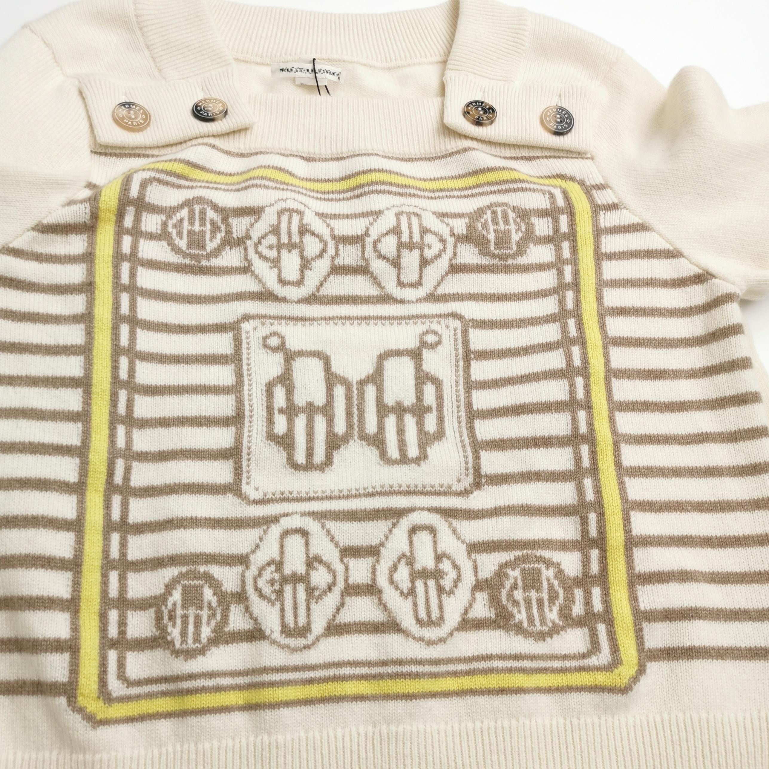 Hermes Hermes Patterned Cashmere Sweater Size 42 Size M / US 6-8 / IT 42-44 - 3 Thumbnail