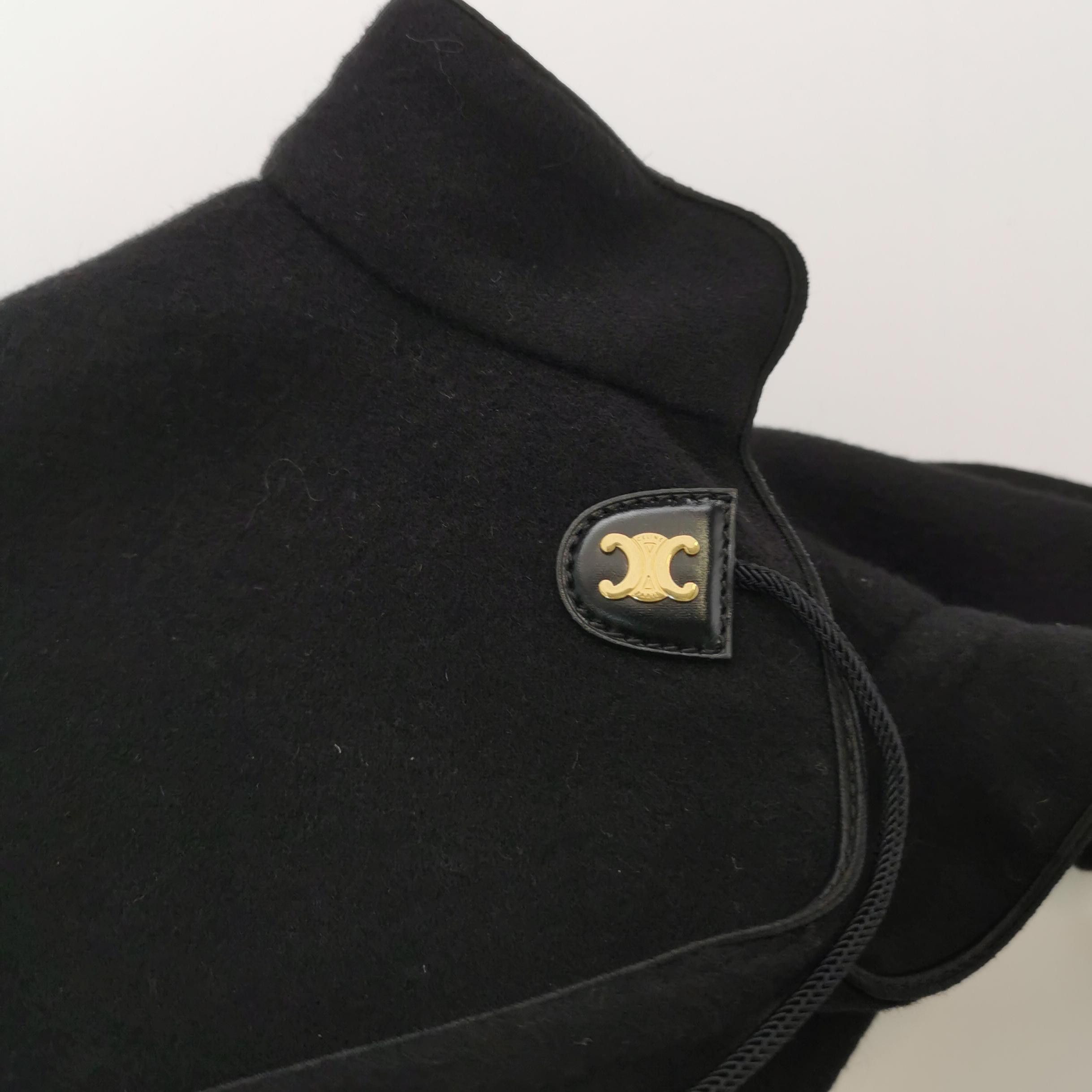 Celine Celine Black Cashmere Logo Cape Size S Size S / US 4 / IT 40 - 3 Thumbnail