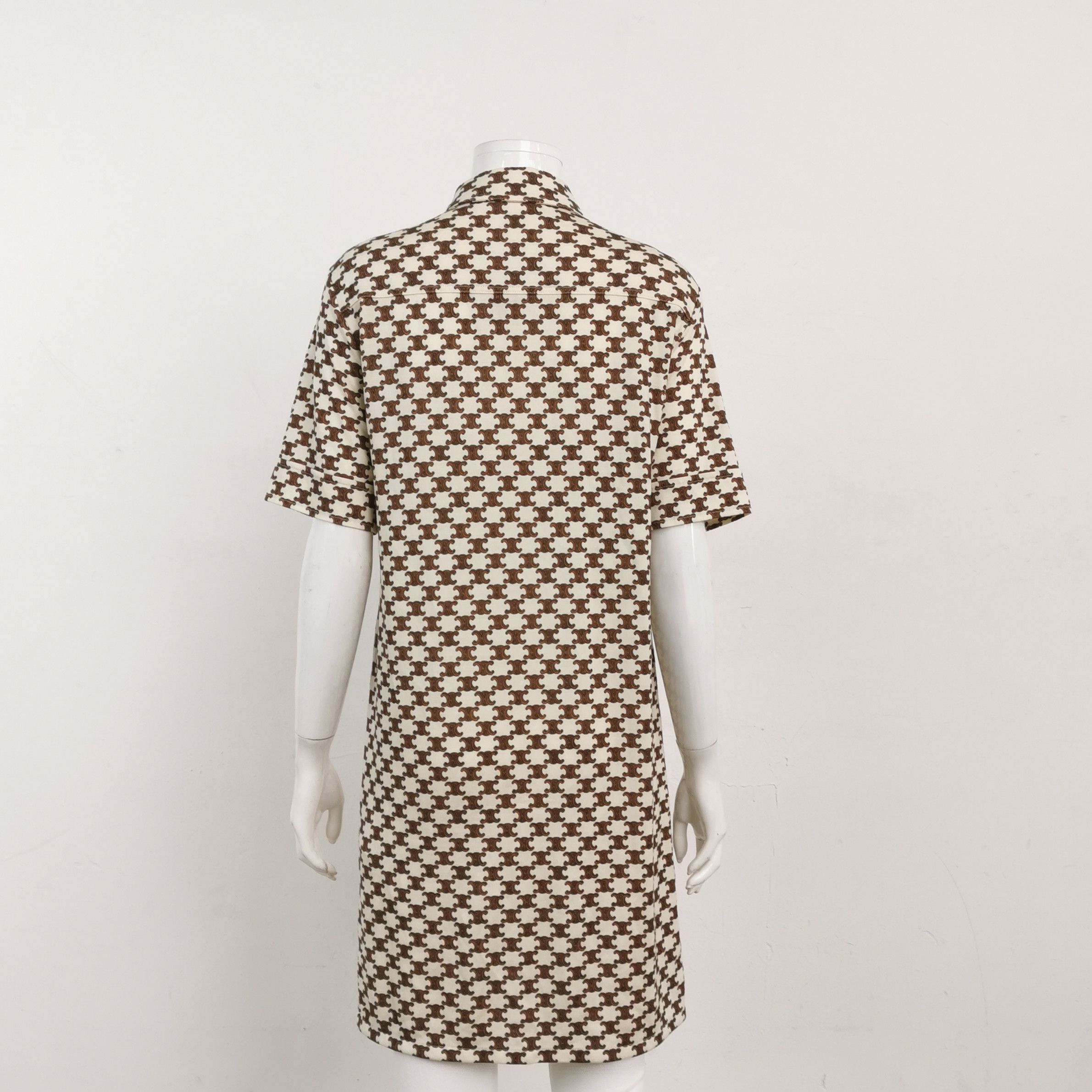 Celine Celine Triomphe Monogram Button Down Mini Dress Size M Size M / US 6-8 / IT 42-44 - 2 Thumbnail
