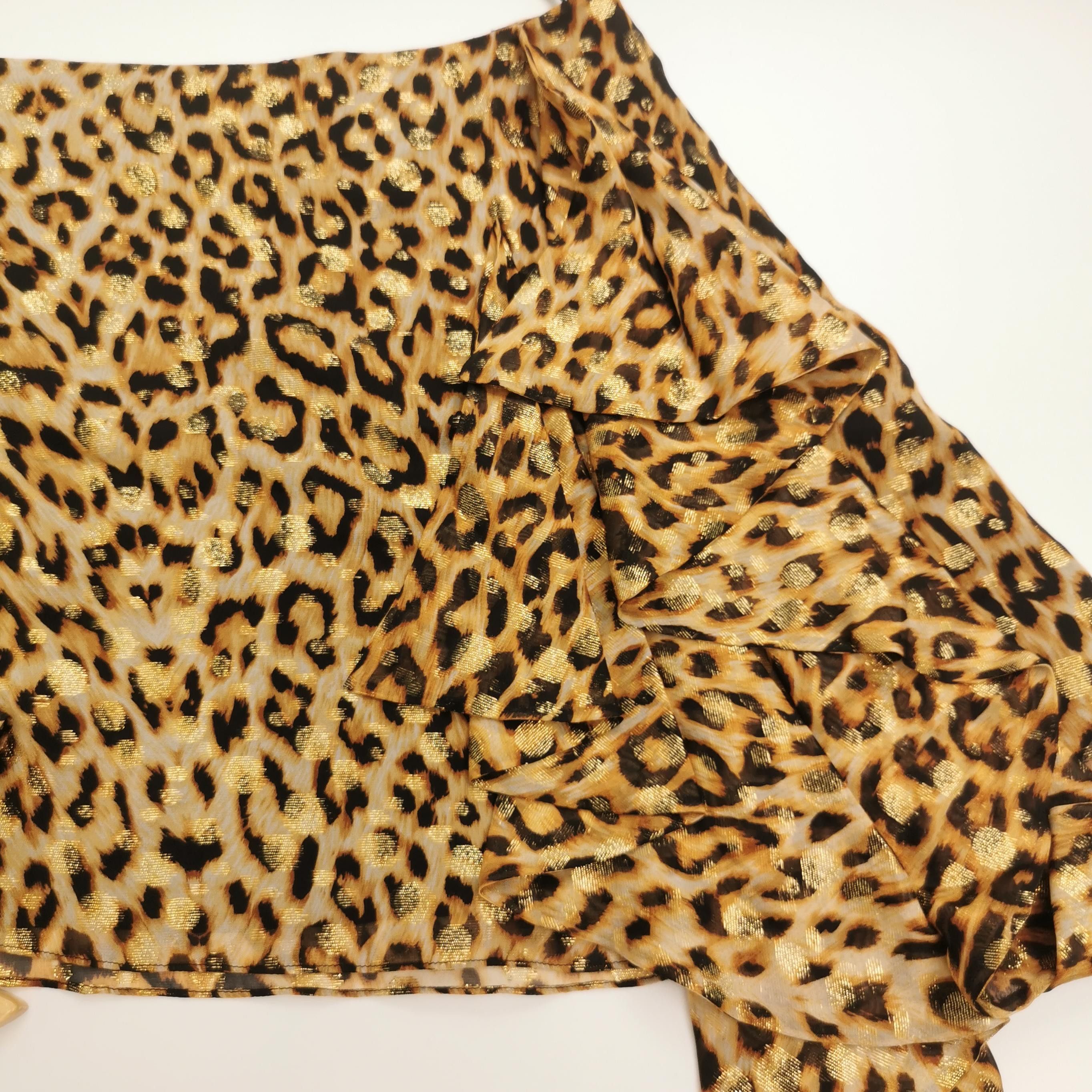 Celine Celine Leopard Print Ruffled Mini Skirt Size 38 Size 27" / US 4 / IT 40 - 3 Thumbnail
