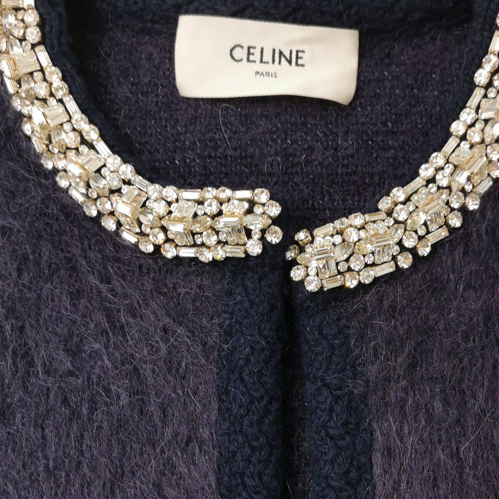 Celine Celine Crystal Embellished Mohair Cardigan Size S Size S / US 4 / IT 40 - 3 Thumbnail