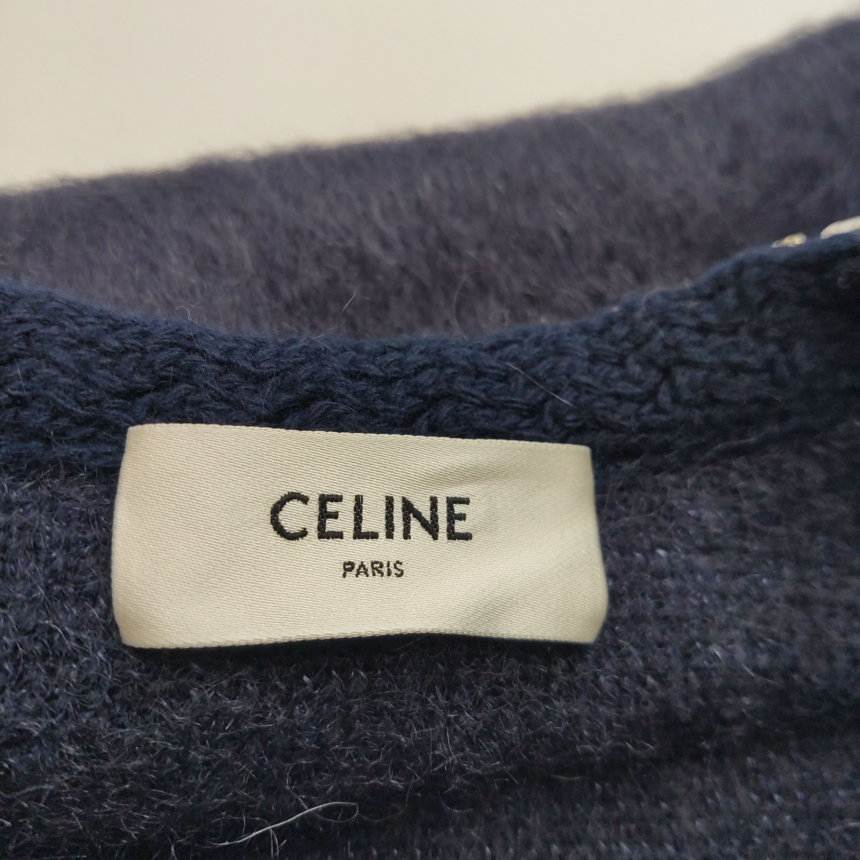 Celine Celine Crystal Embellished Mohair Cardigan Size S Size S / US 4 / IT 40 - 6 Thumbnail