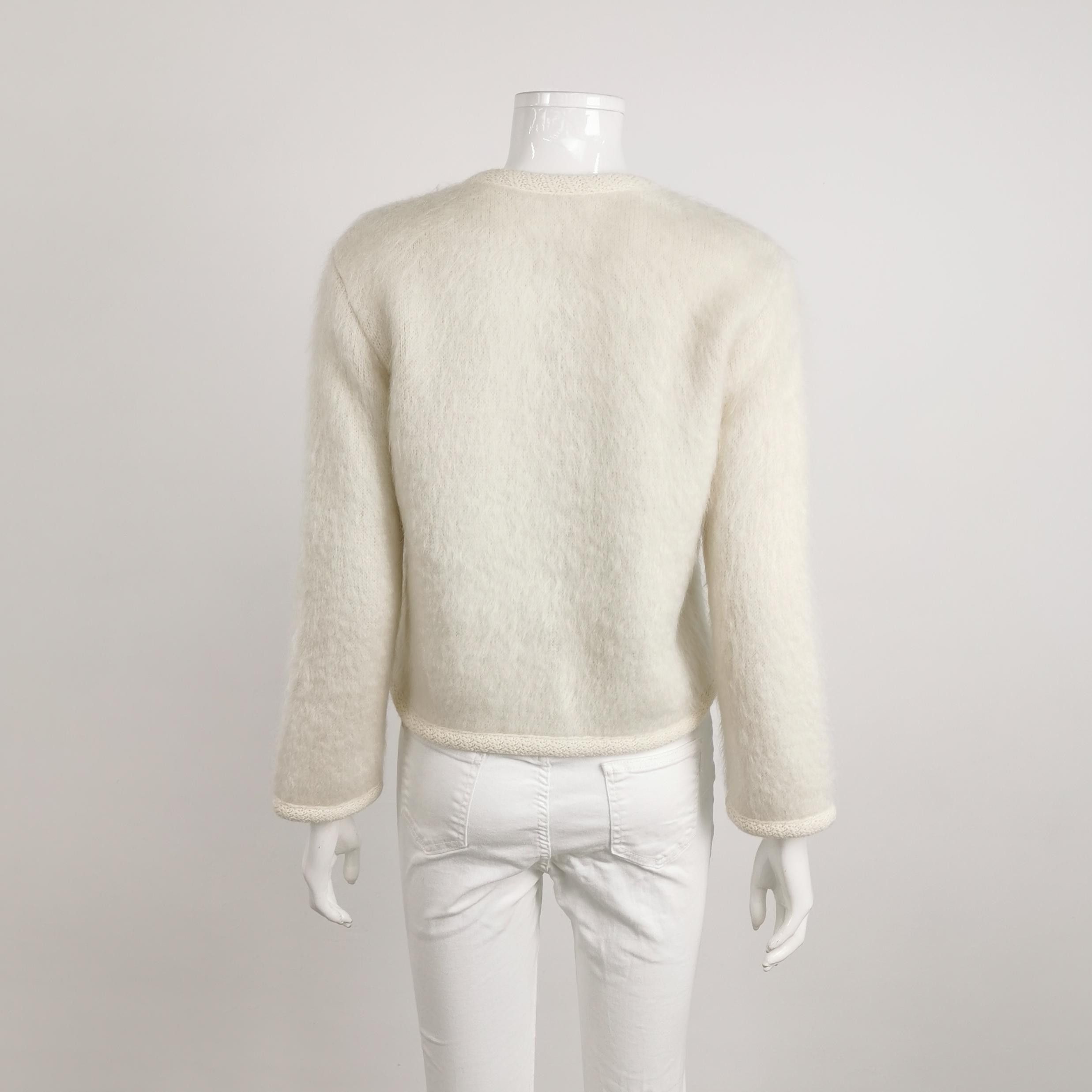 Celine Celine Mohair Blend Crystal Button Cardigan XS Size XS / US 0-2 / IT 36-38 - 2 Thumbnail