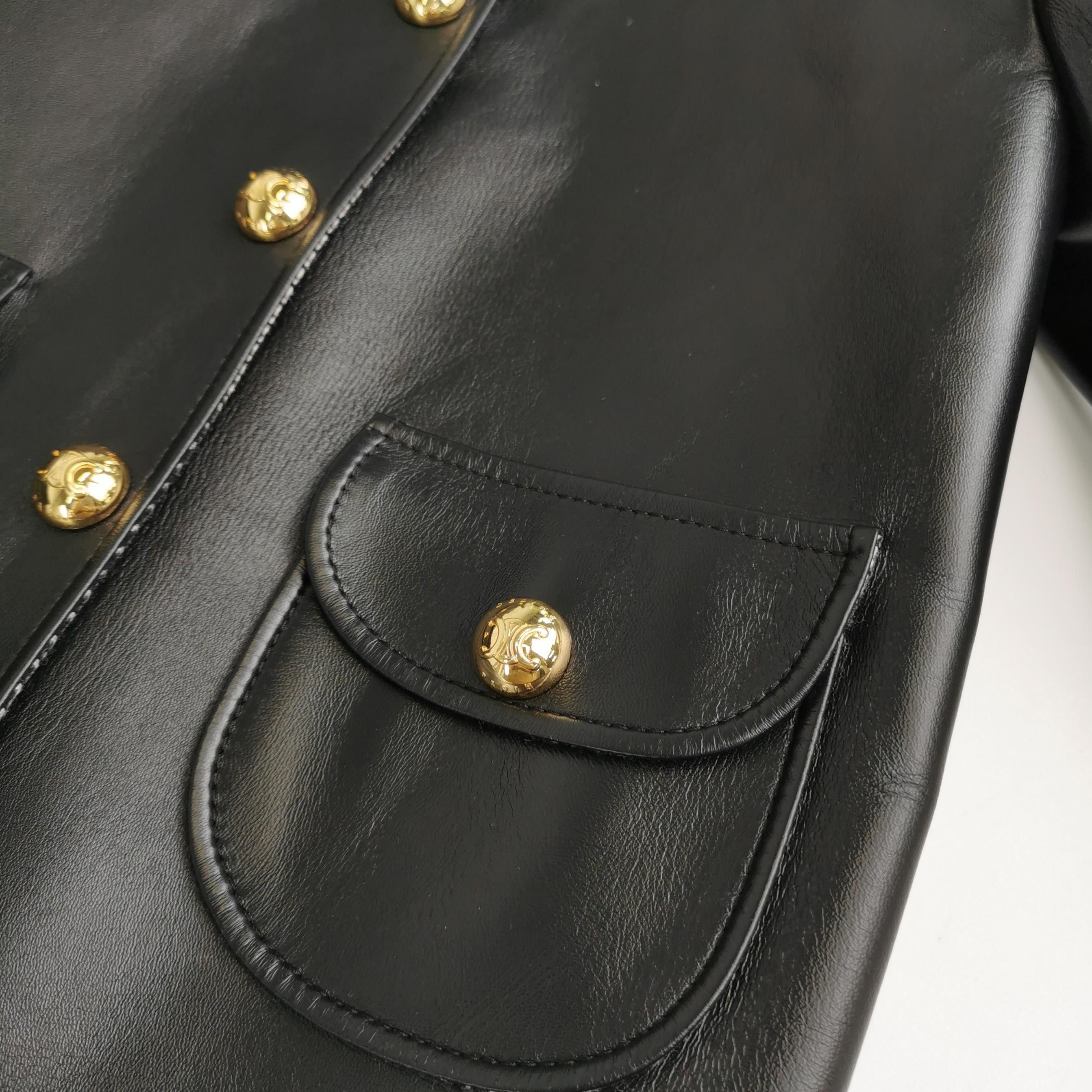 Celine Celine Gold Button Leather Jacket Size 34 Size XS / US 0-2 / IT 36-38 - 3 Thumbnail