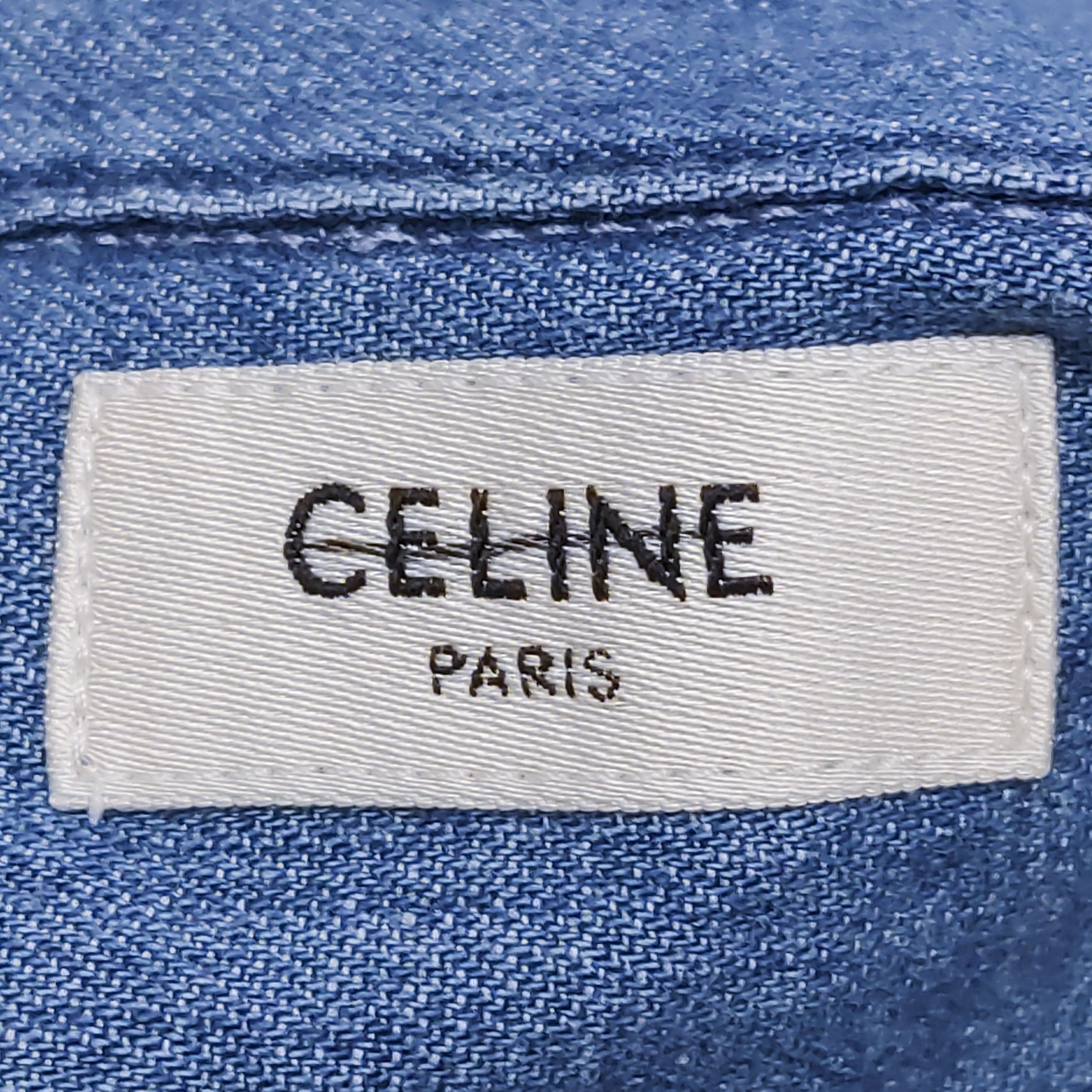 Celine Celine Embroidered Denim Button Up Shirt Size XS Size XS / US 0-2 / IT 36-38 - 8 Thumbnail